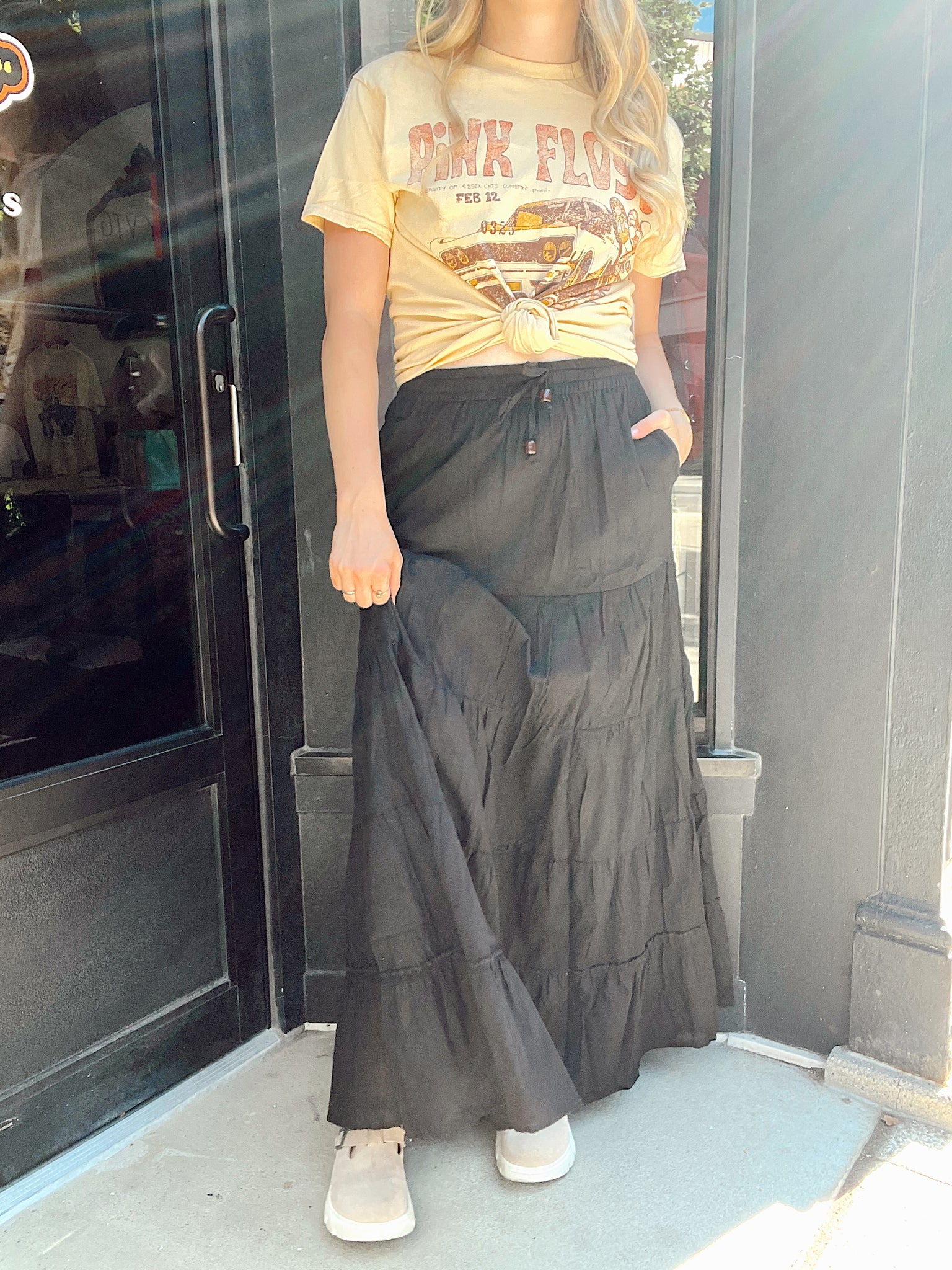 Shipwrecked Beaded Maxi Skirt Black