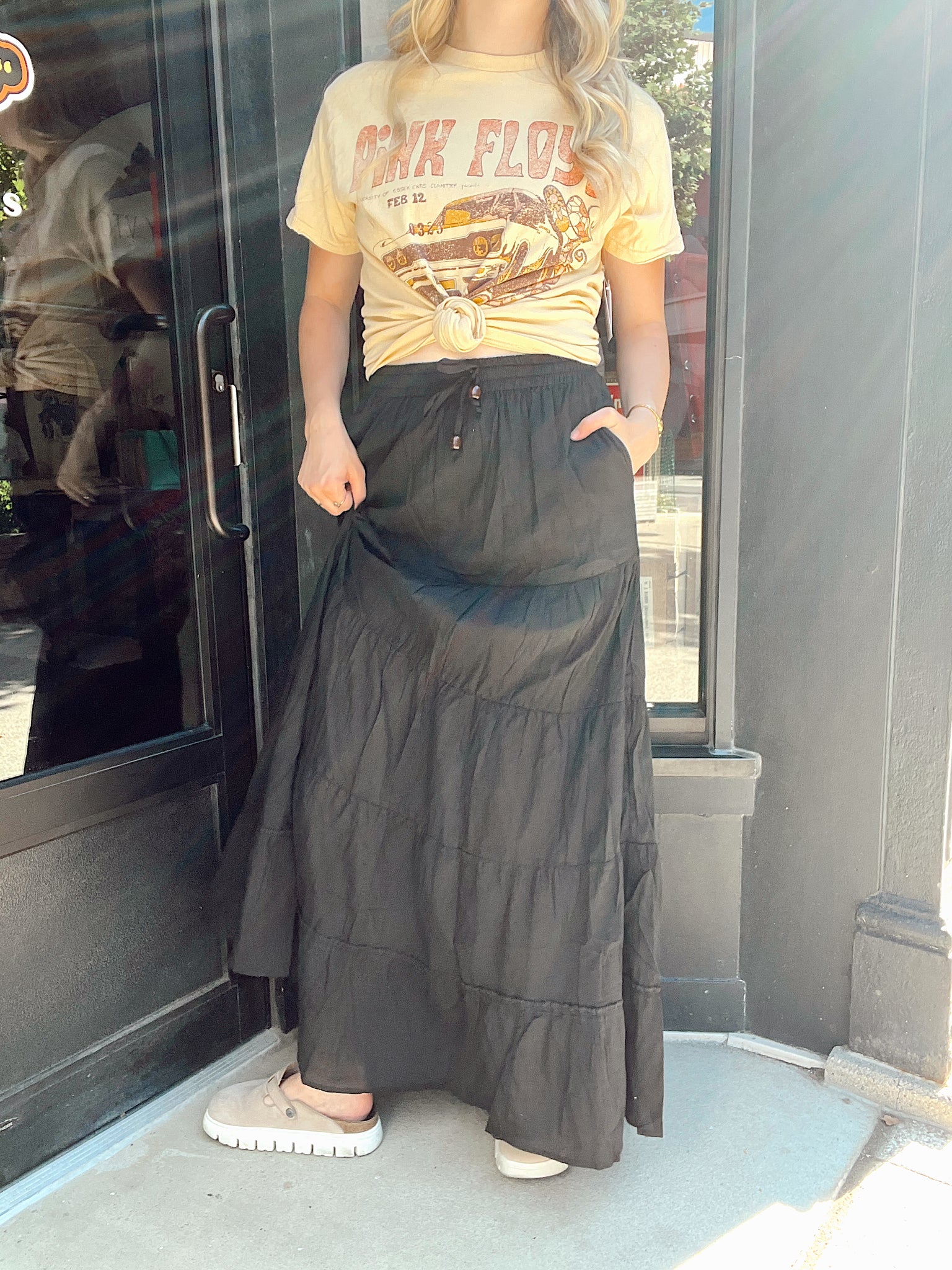 Shipwrecked Beaded Maxi Skirt Black