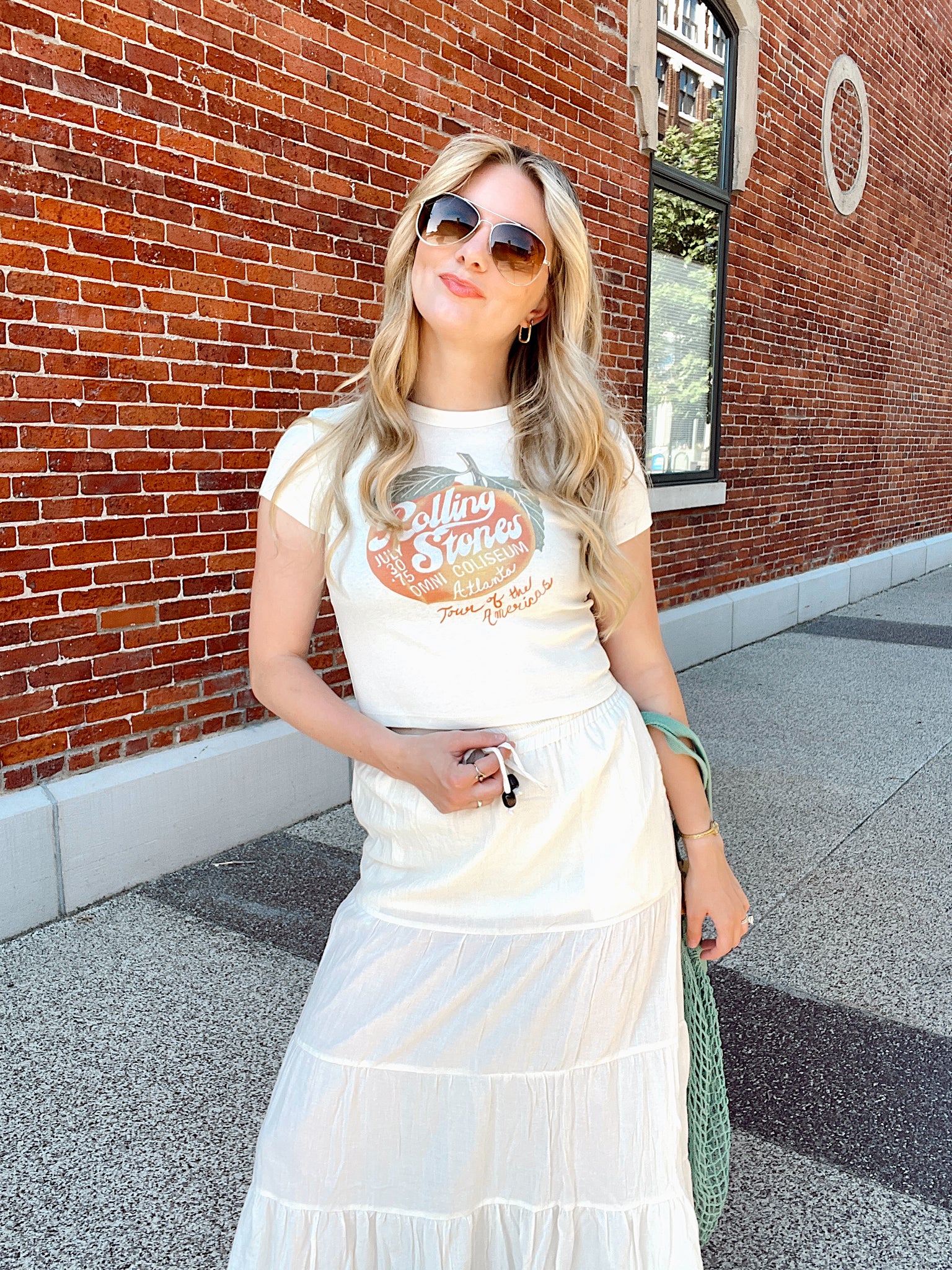 Peach Stones Cropped Tee
