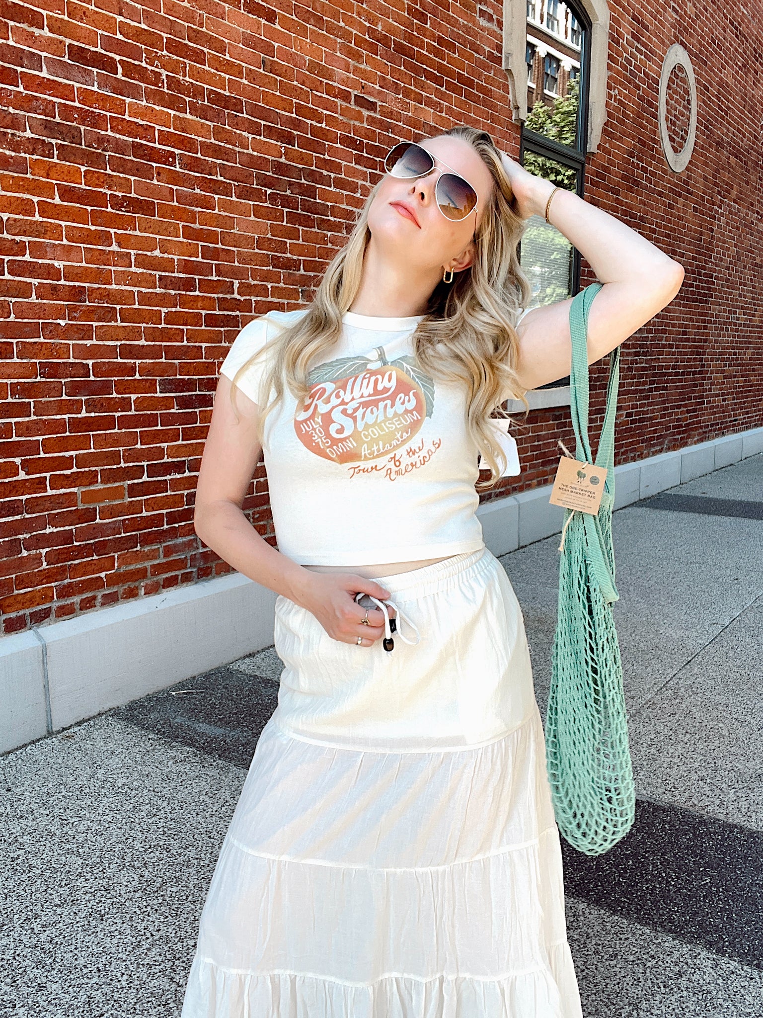 Peach Stones Cropped Tee