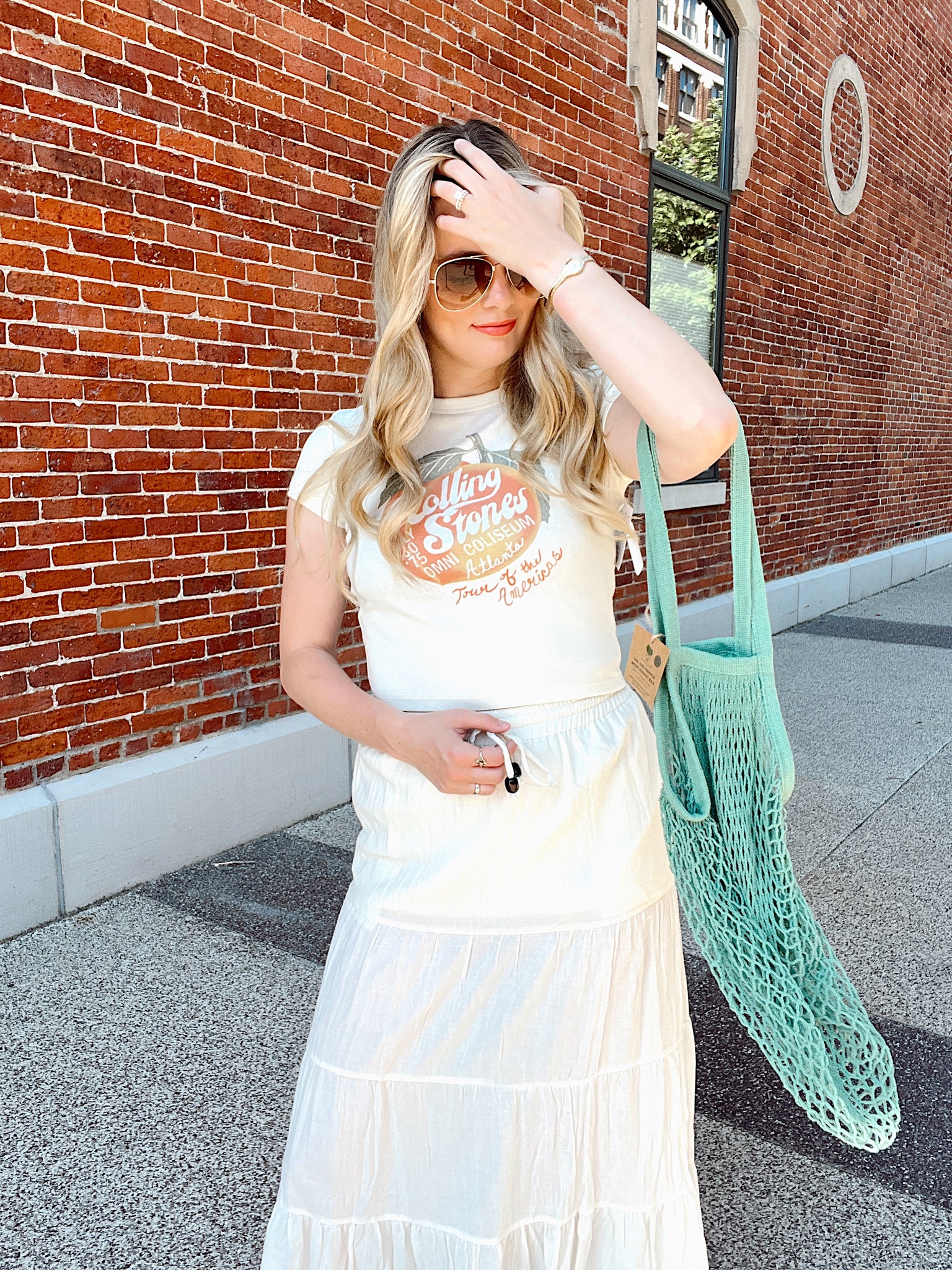 Peach Stones Cropped Tee