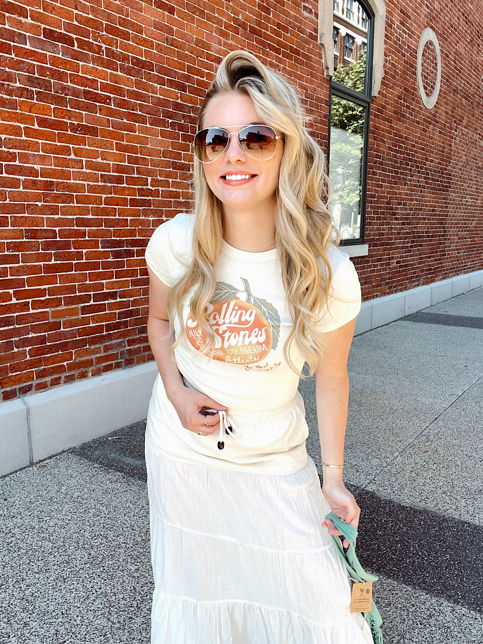 Peach Stones Cropped Tee
