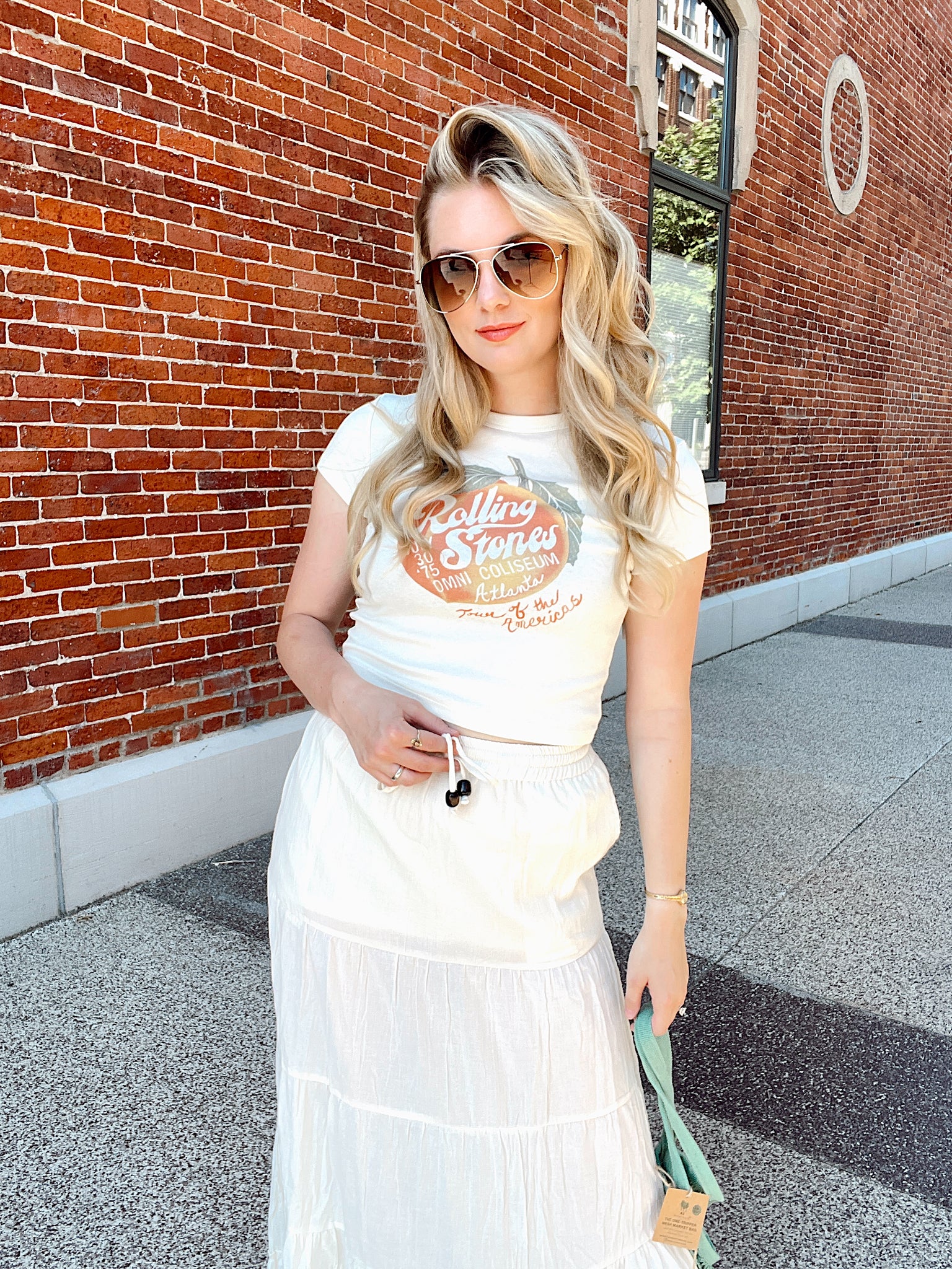 Peach Stones Cropped Tee