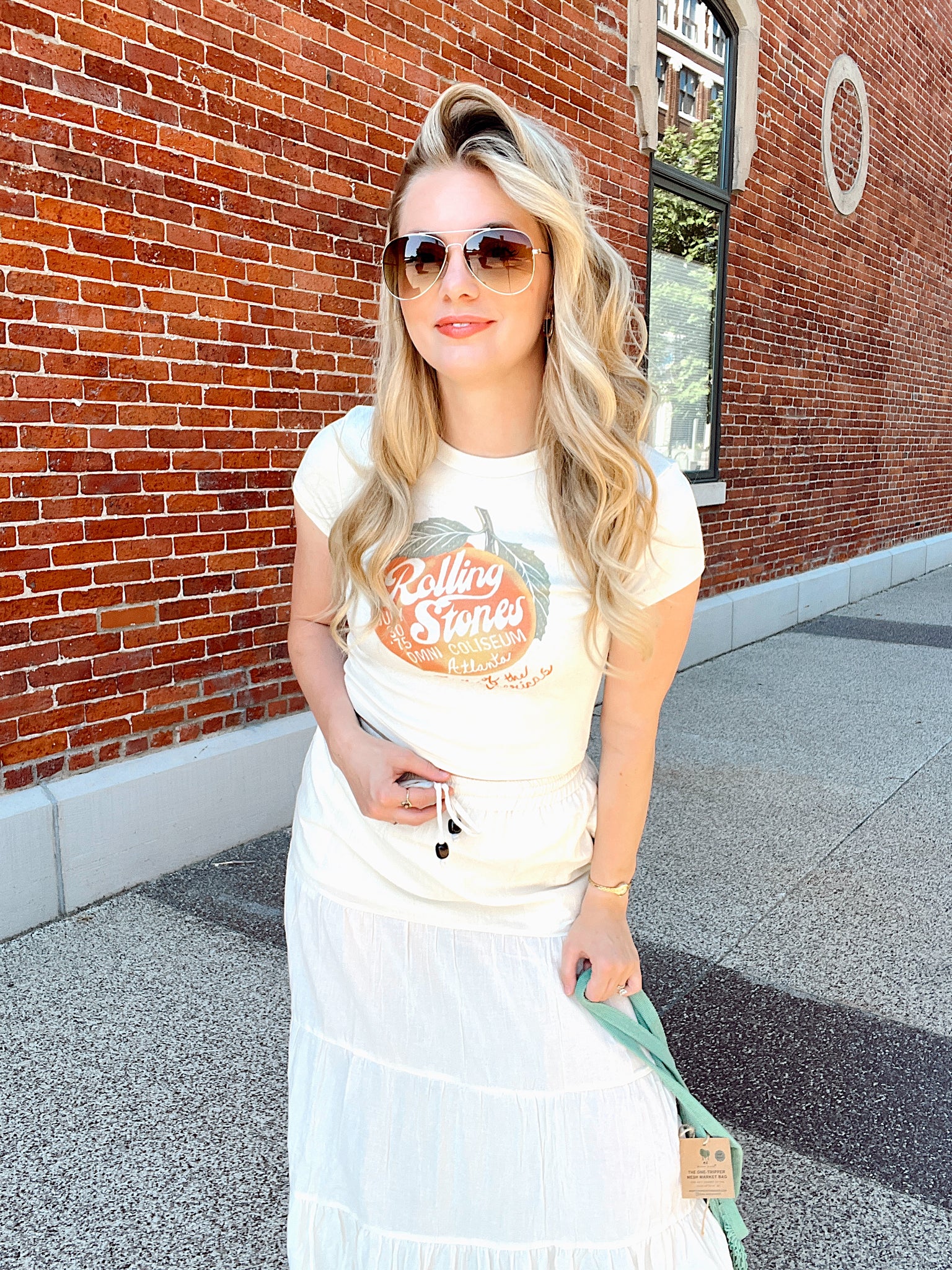 Peach Stones Cropped Tee