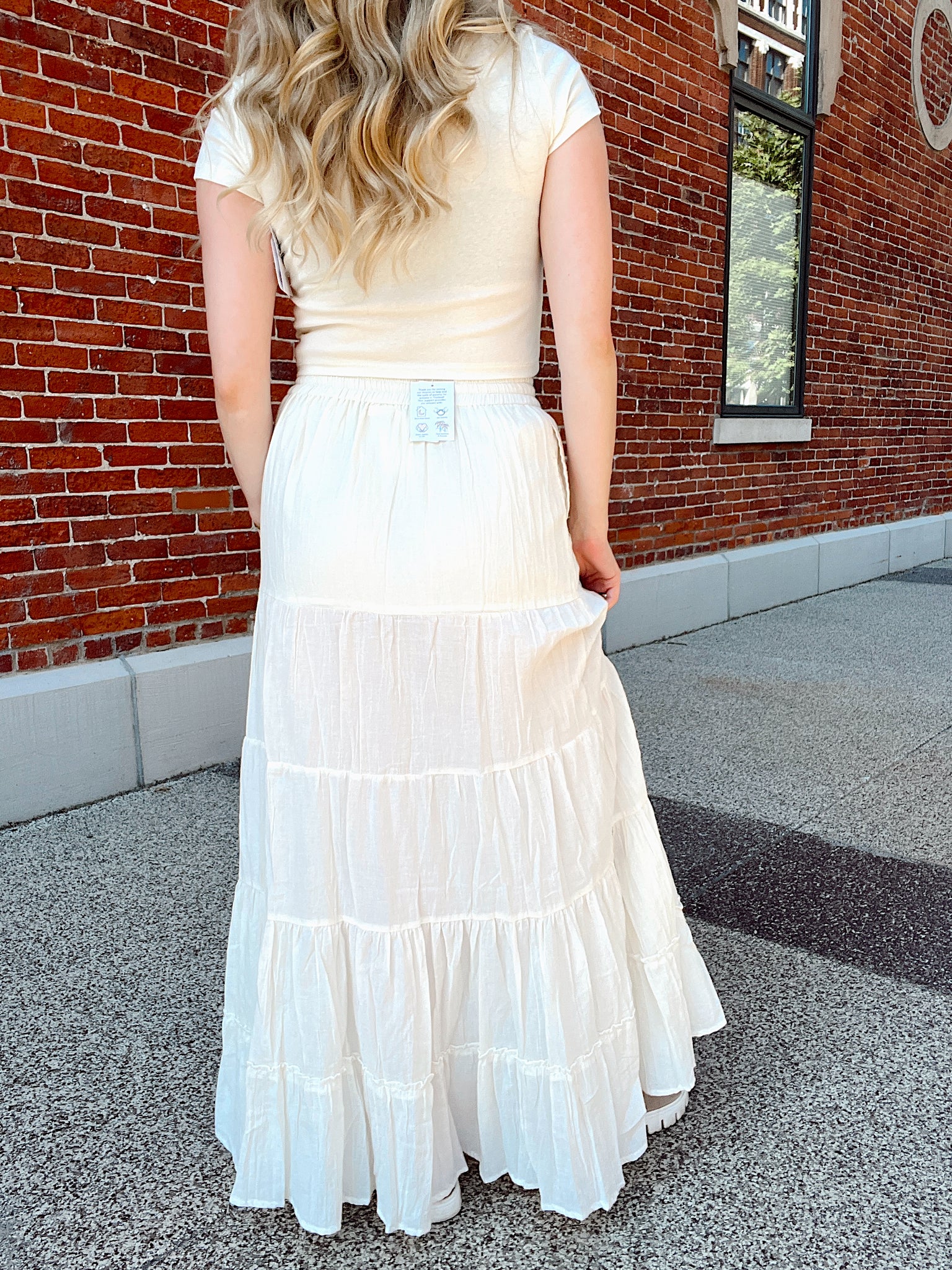 Shipwrecked Beaded Maxi Skirt Black Cream