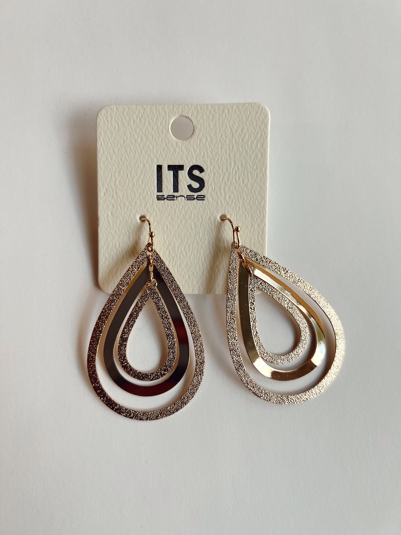 Brass Tear Drop Earrings
