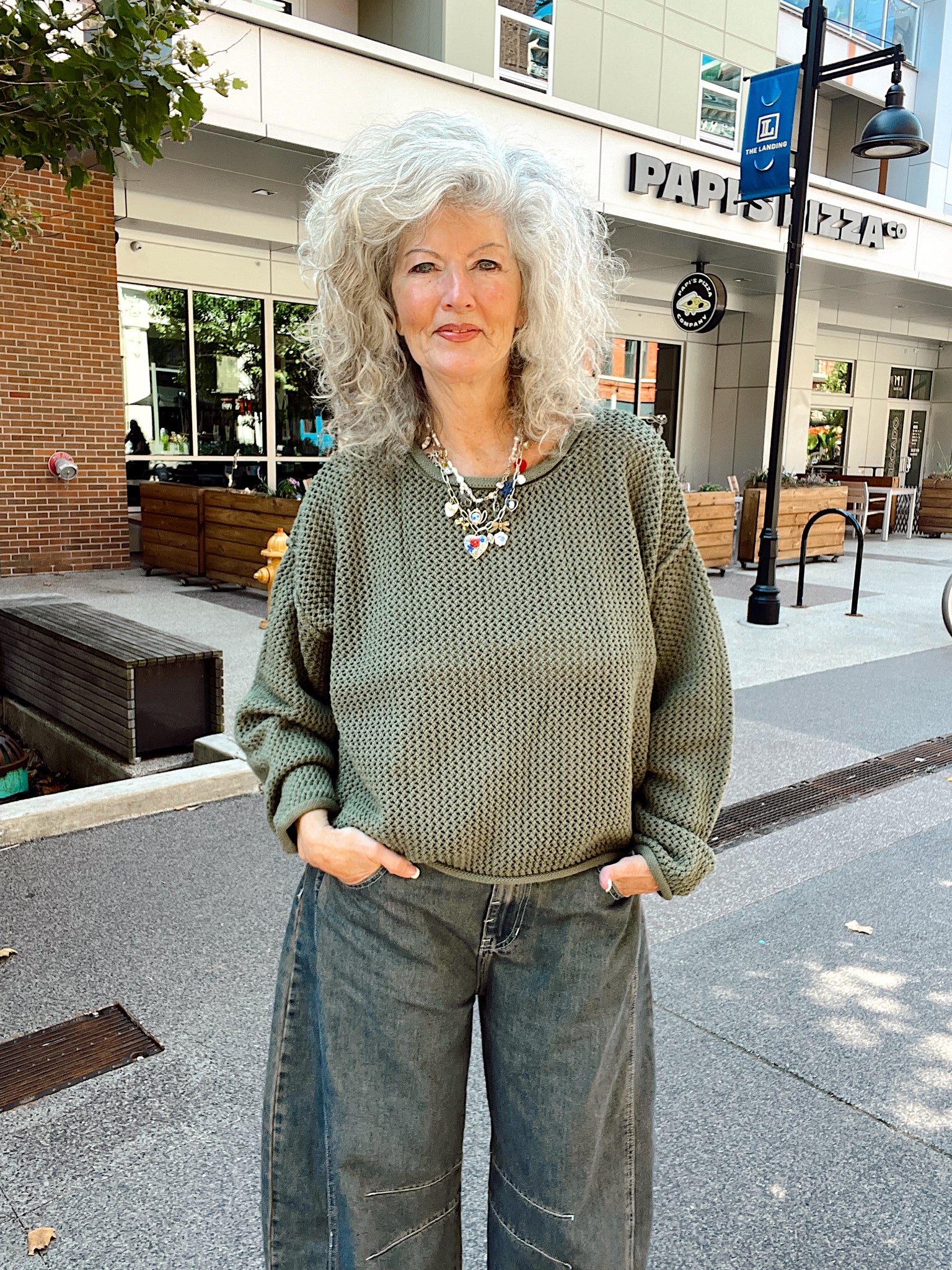 Textured Drop Shoulder Sweater