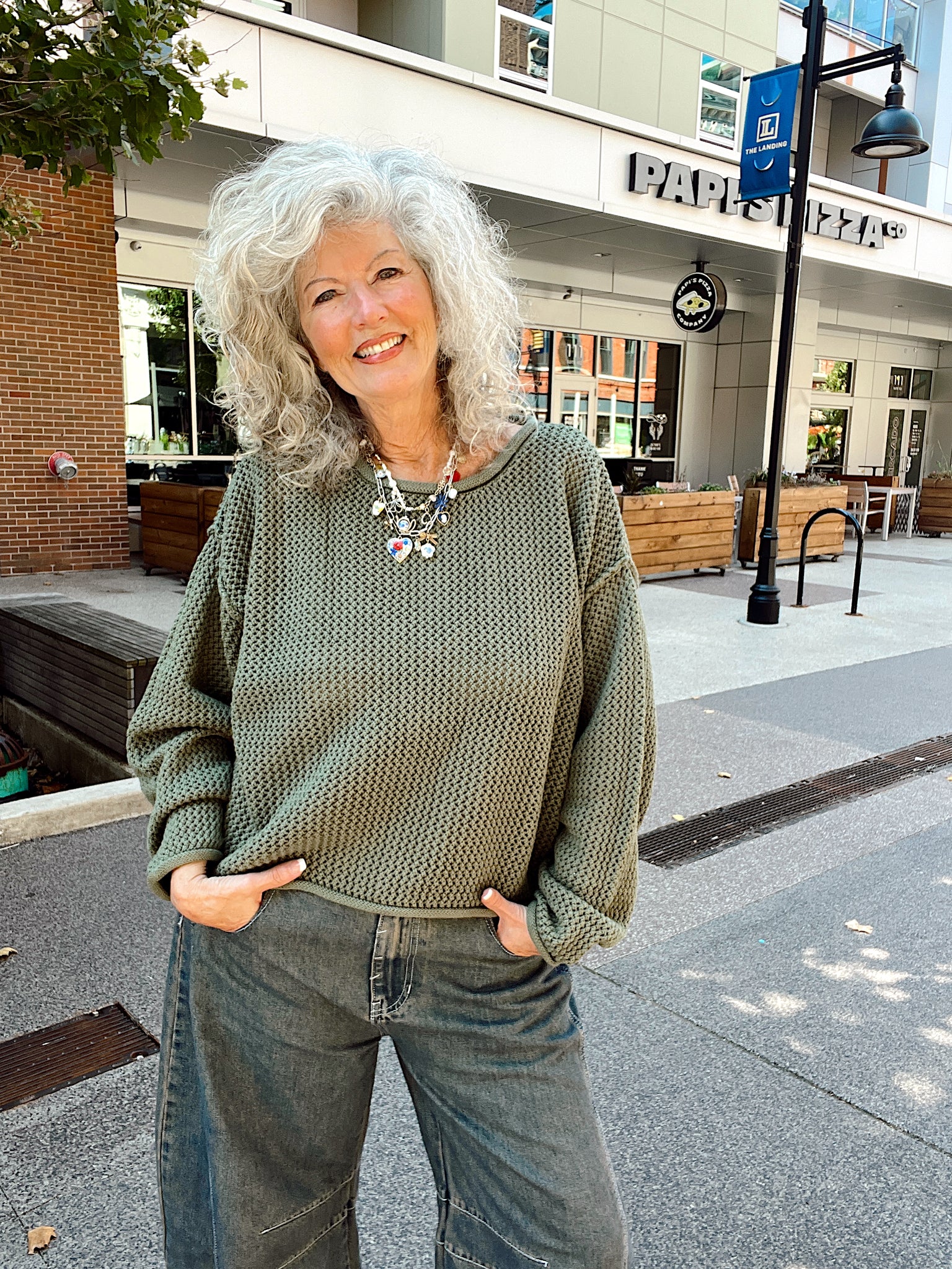 Textured Drop Shoulder Sweater