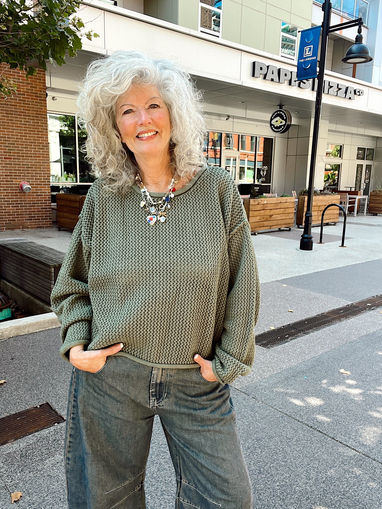 Textured Drop Shoulder Sweater