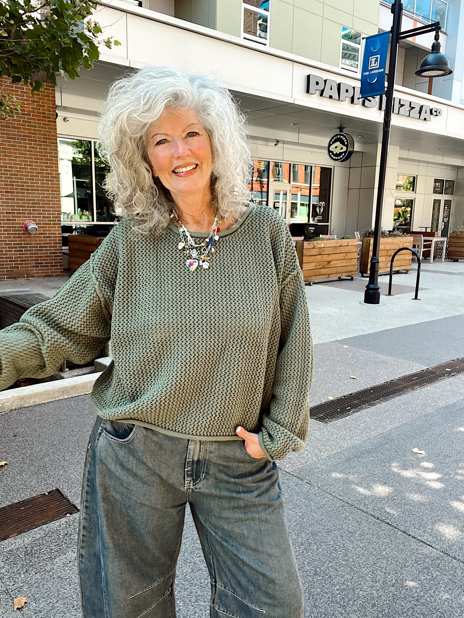 Textured Drop Shoulder Sweater