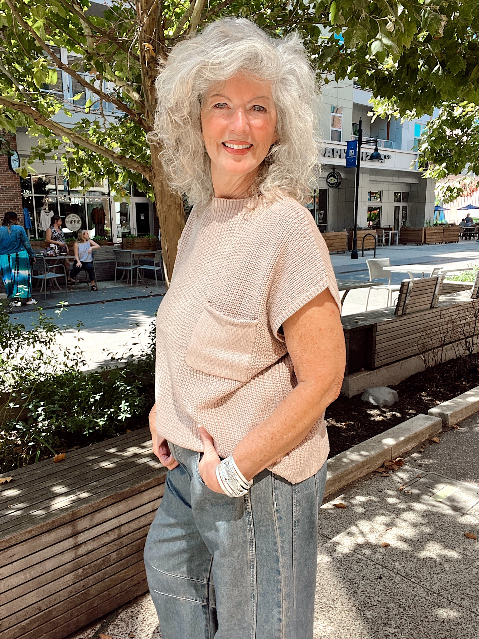 Mock Neck Short Sleeve Sweater