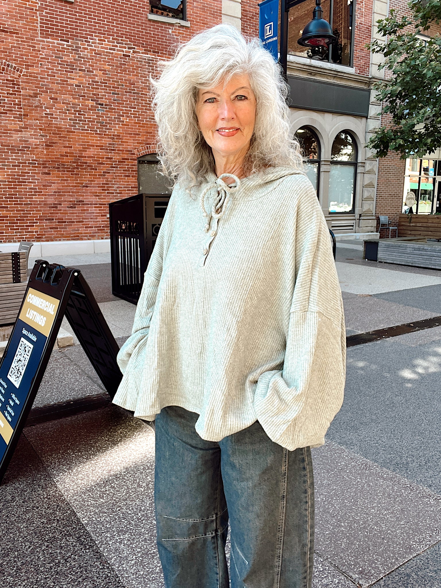Cool Nights Sage Buttoned Hoodie