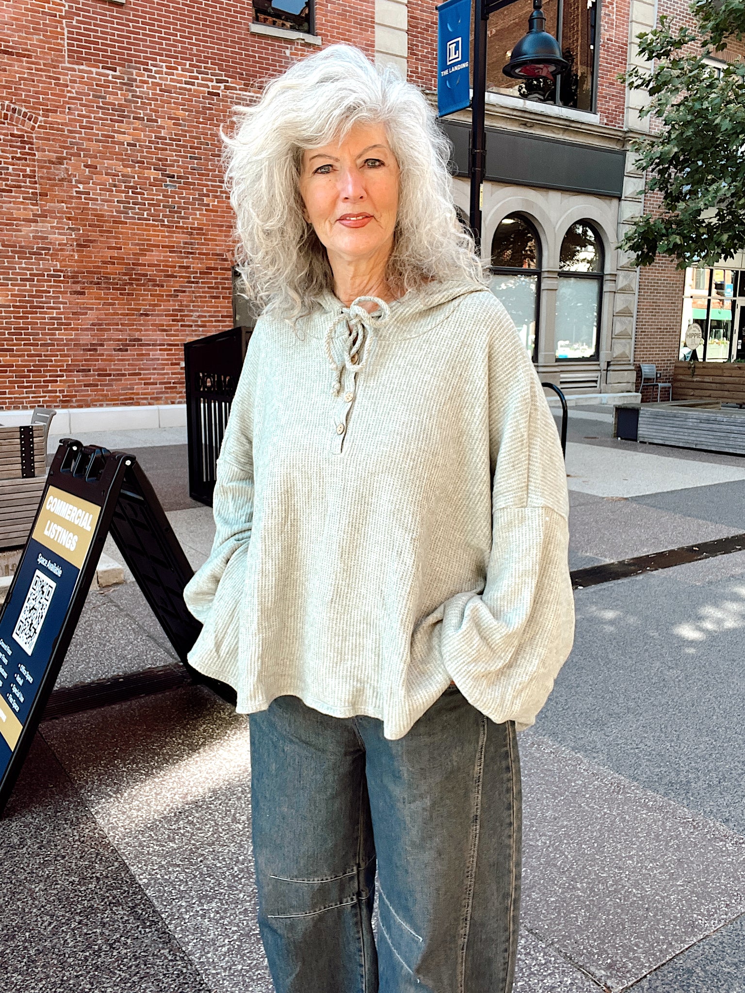 Cool Nights Sage Buttoned Hoodie
