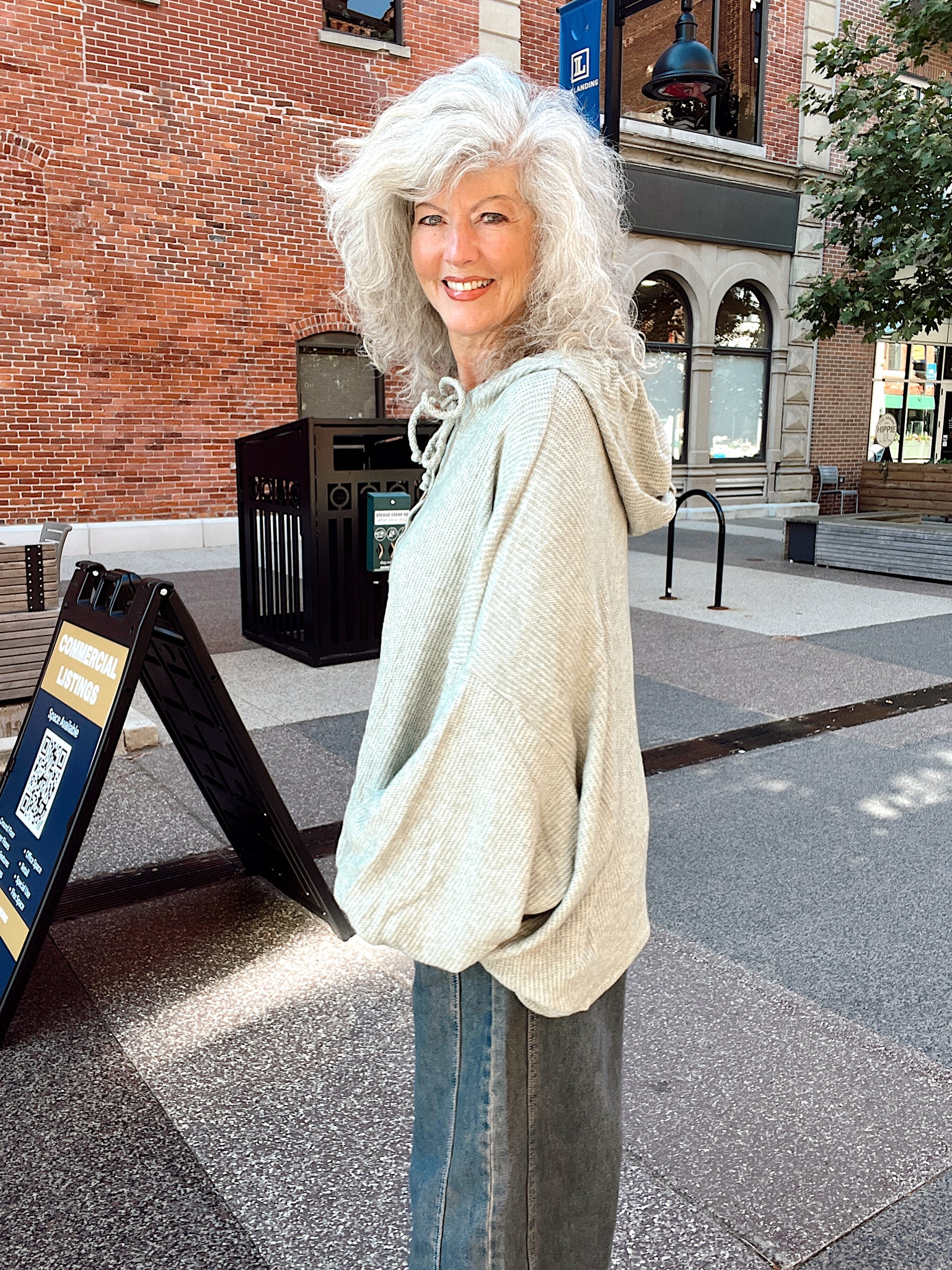 Cool Nights Sage Buttoned Hoodie