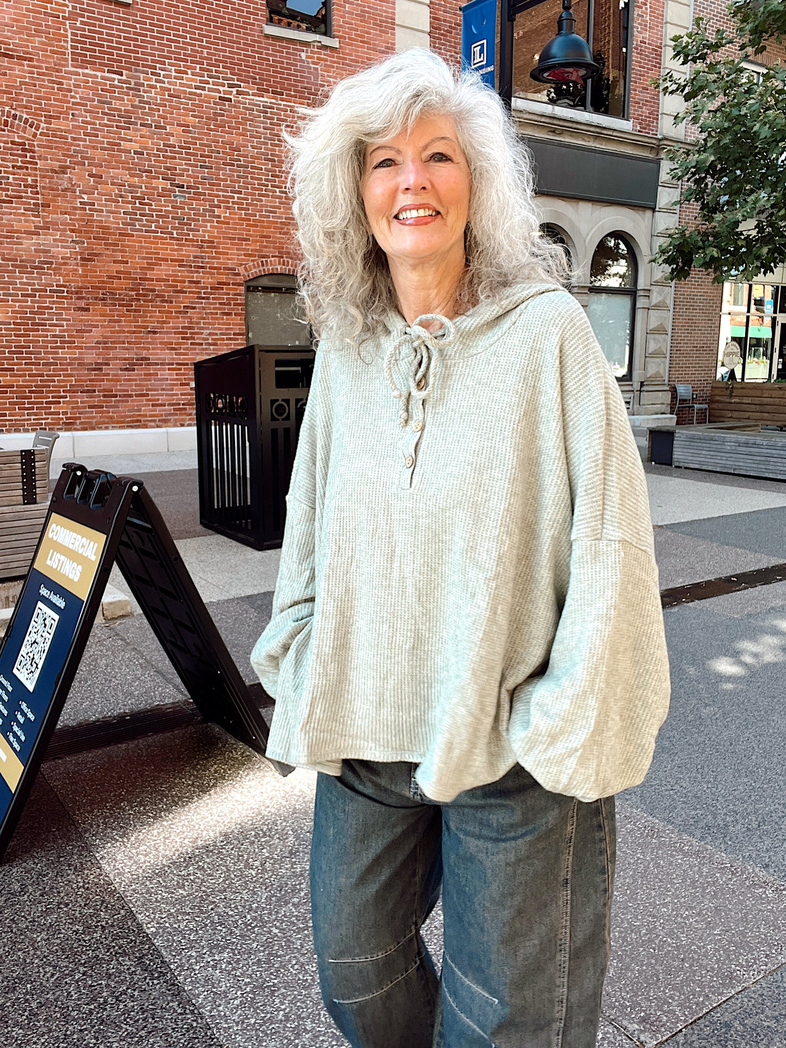 Cool Nights Sage Buttoned Hoodie