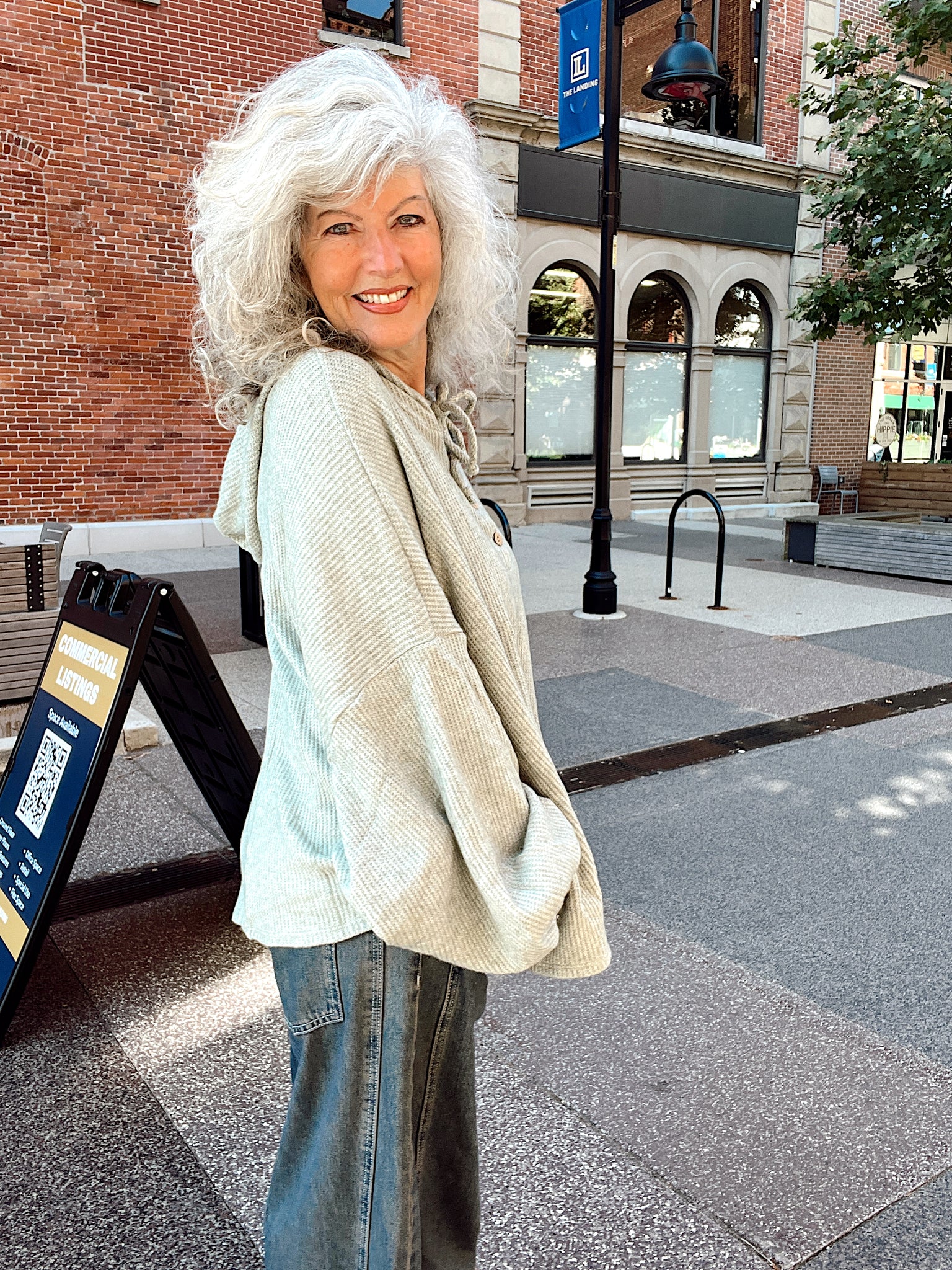 Cool Nights Sage Buttoned Hoodie
