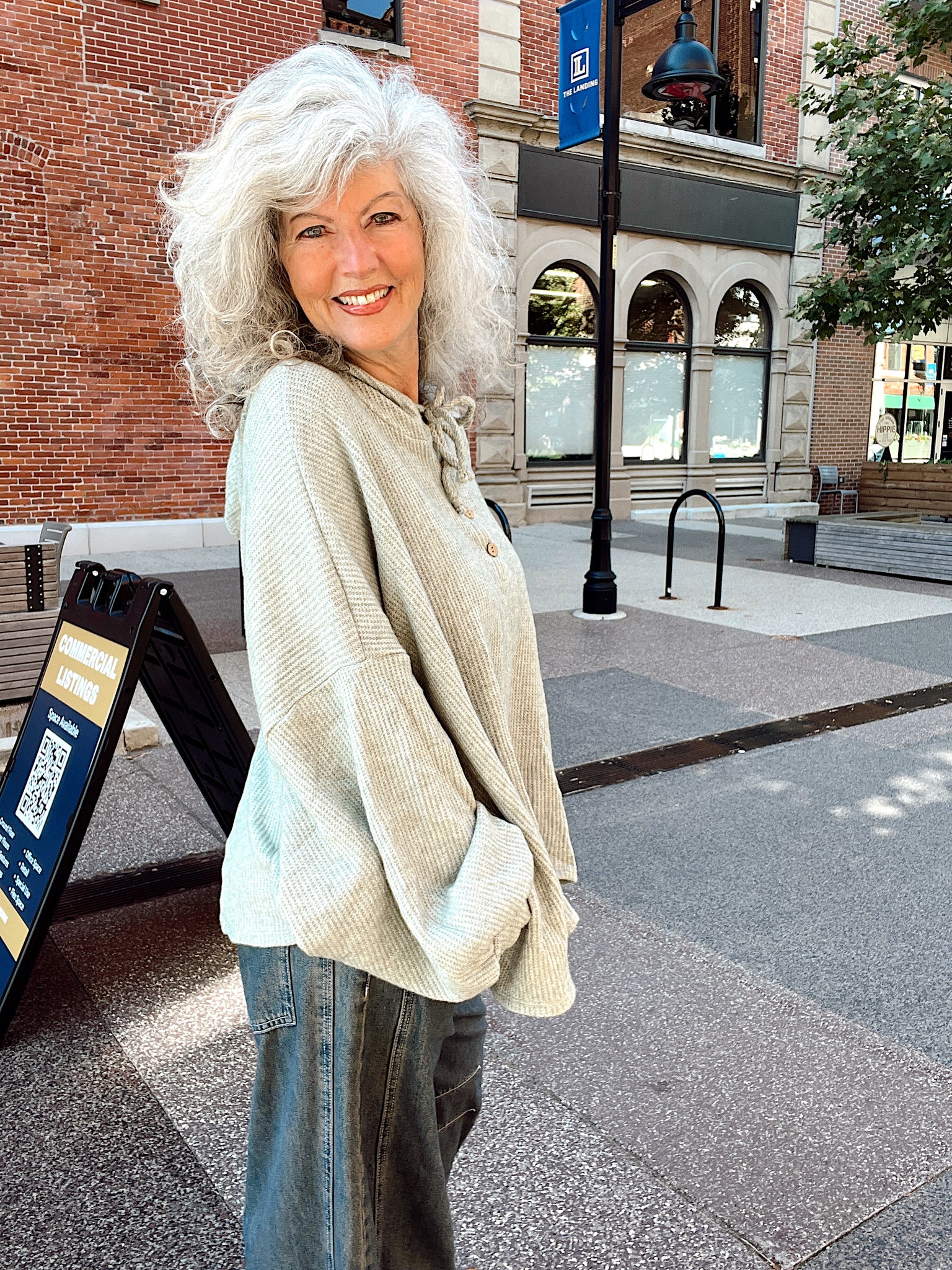 Cool Nights Sage Buttoned Hoodie