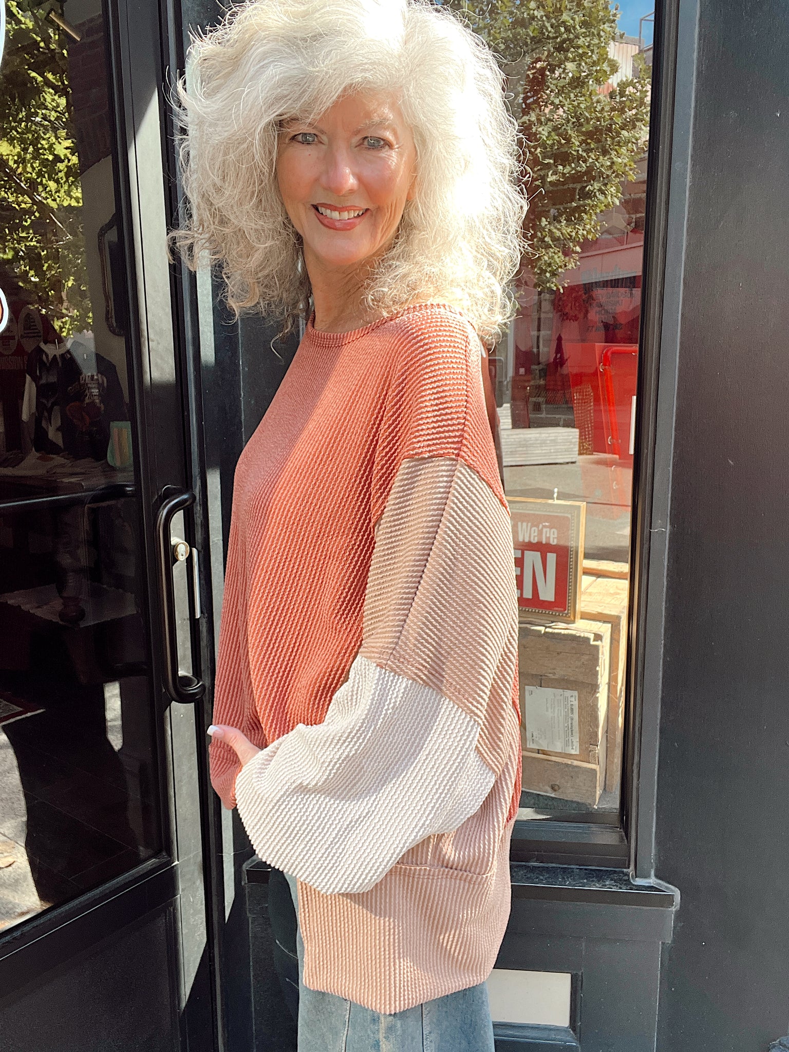 Urban Living High Low Color Block Sweatshirt
