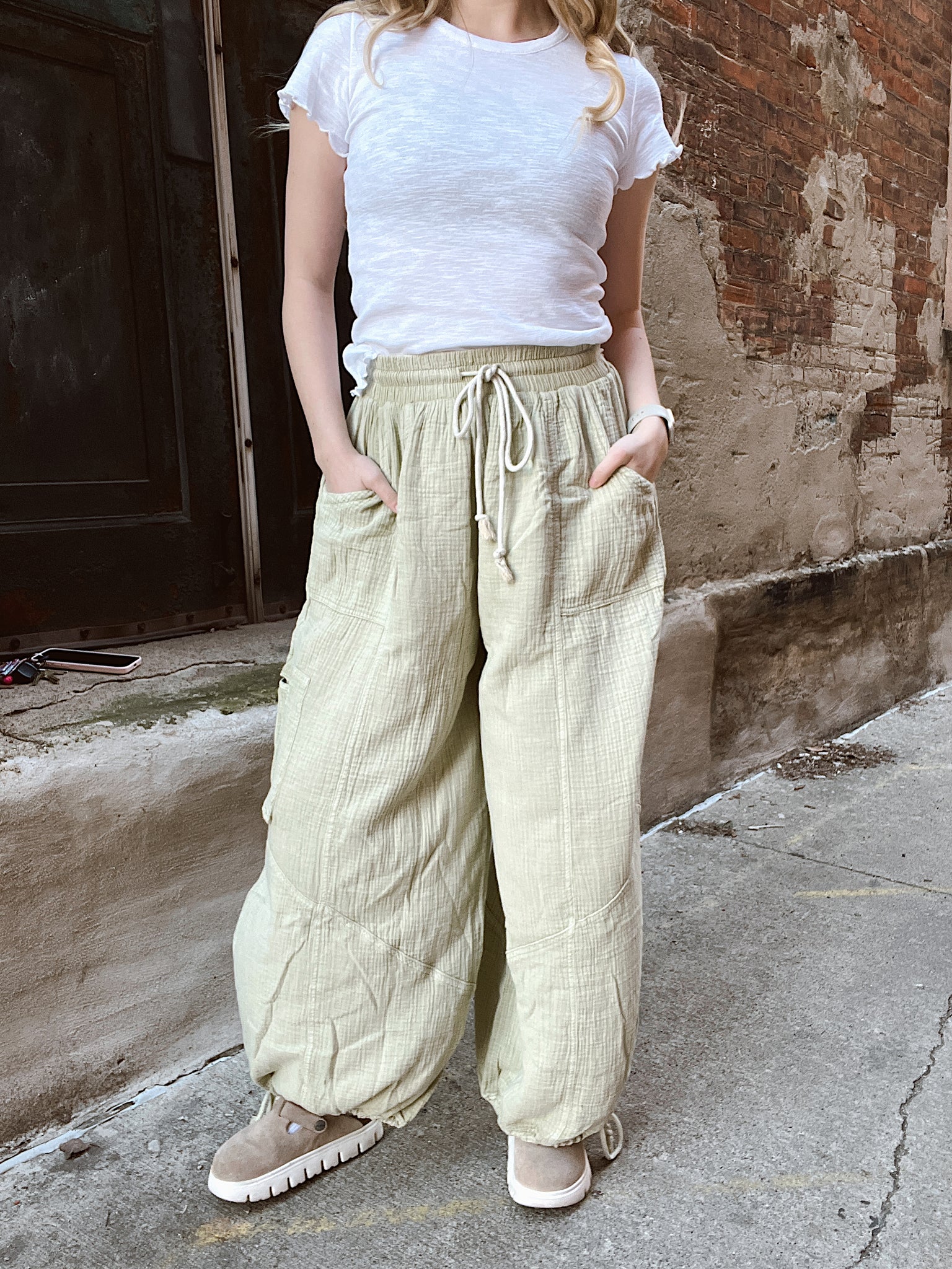 No Bad Days Sage Wide Leg Pants