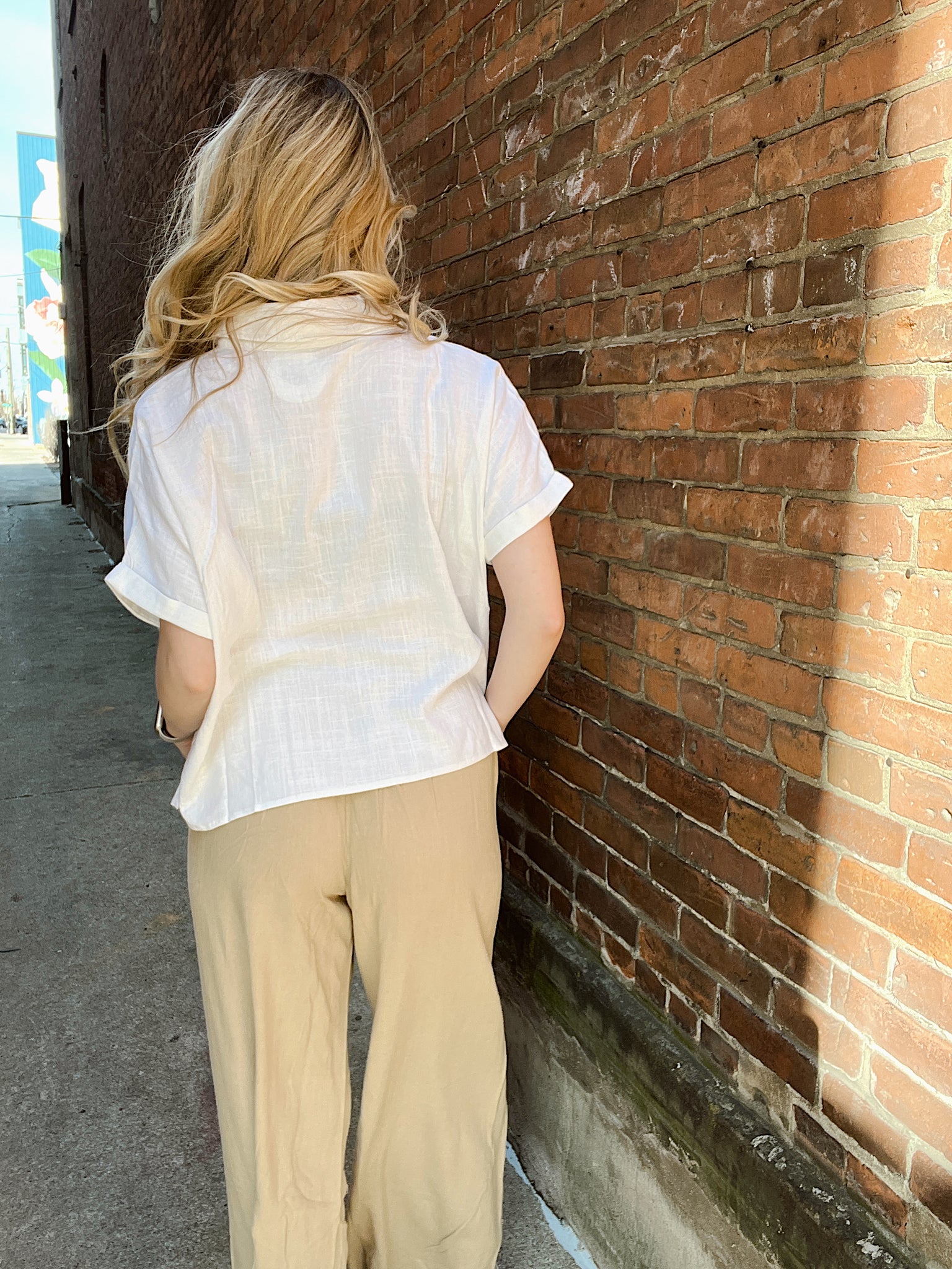 Florida Livin' Off White Button Up