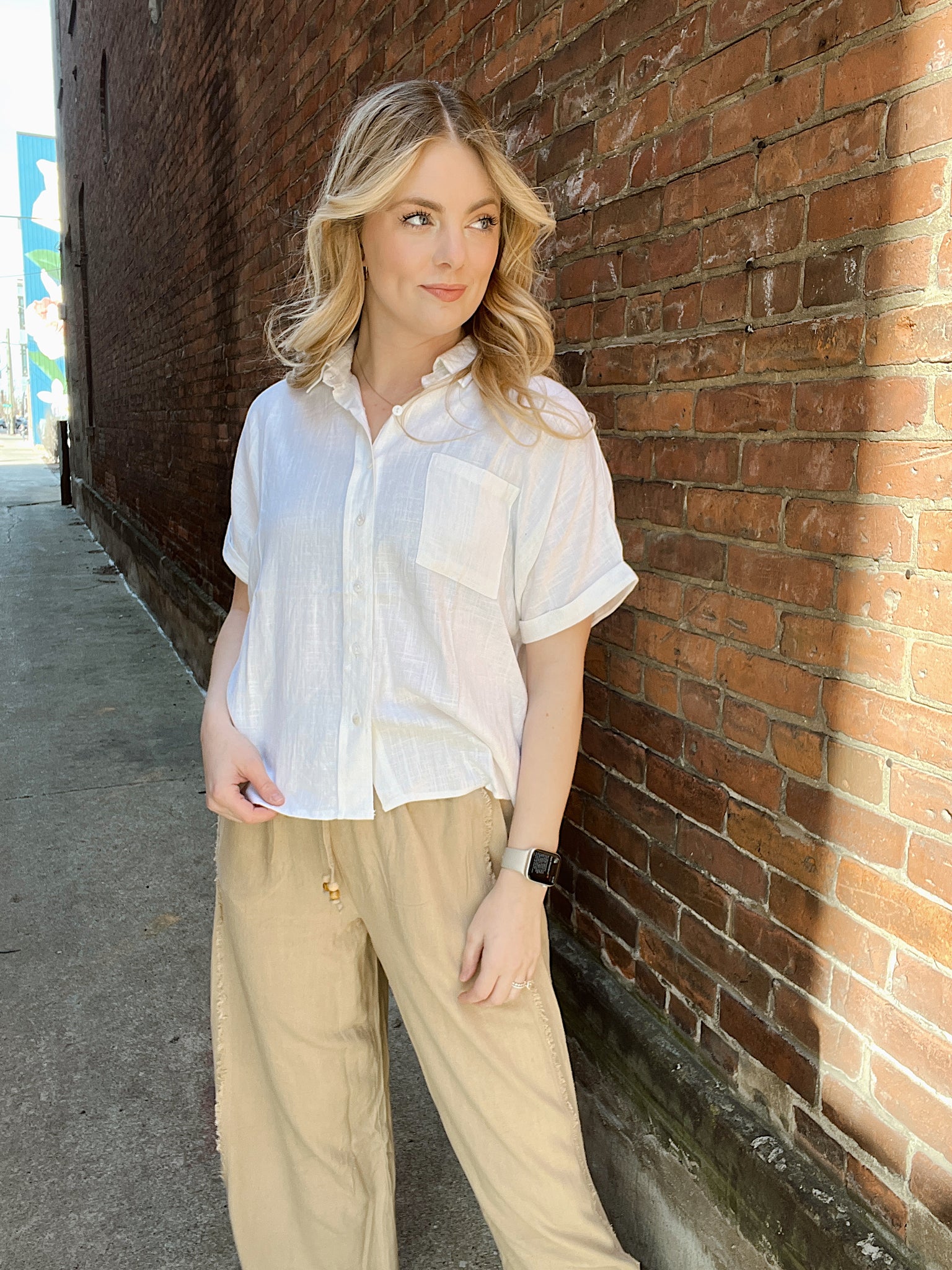 Florida Livin' Off White Button Up