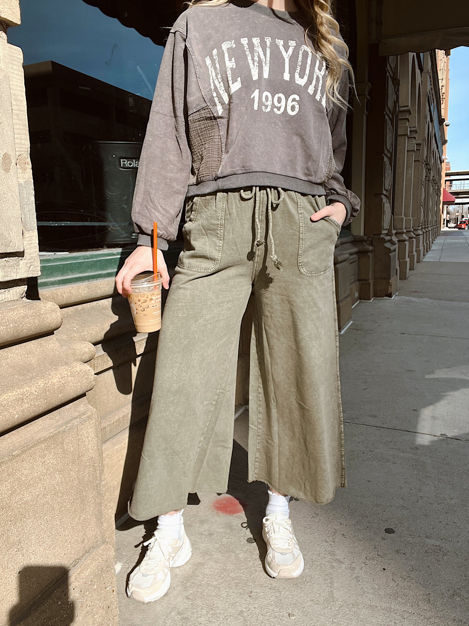 Everyday Energy Olive Wide Leg Pants