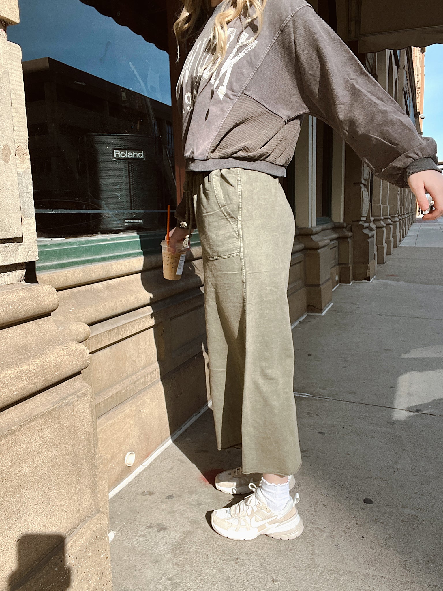 Everyday Energy Olive Wide Leg Pants