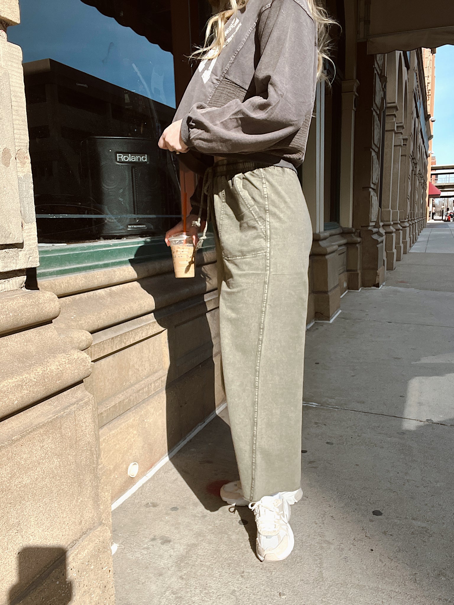 Everyday Energy Olive Wide Leg Pants