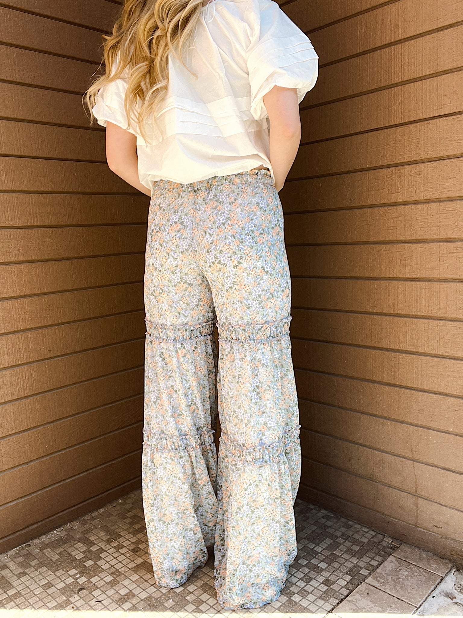 Soft Blooms Wide Leg Pants