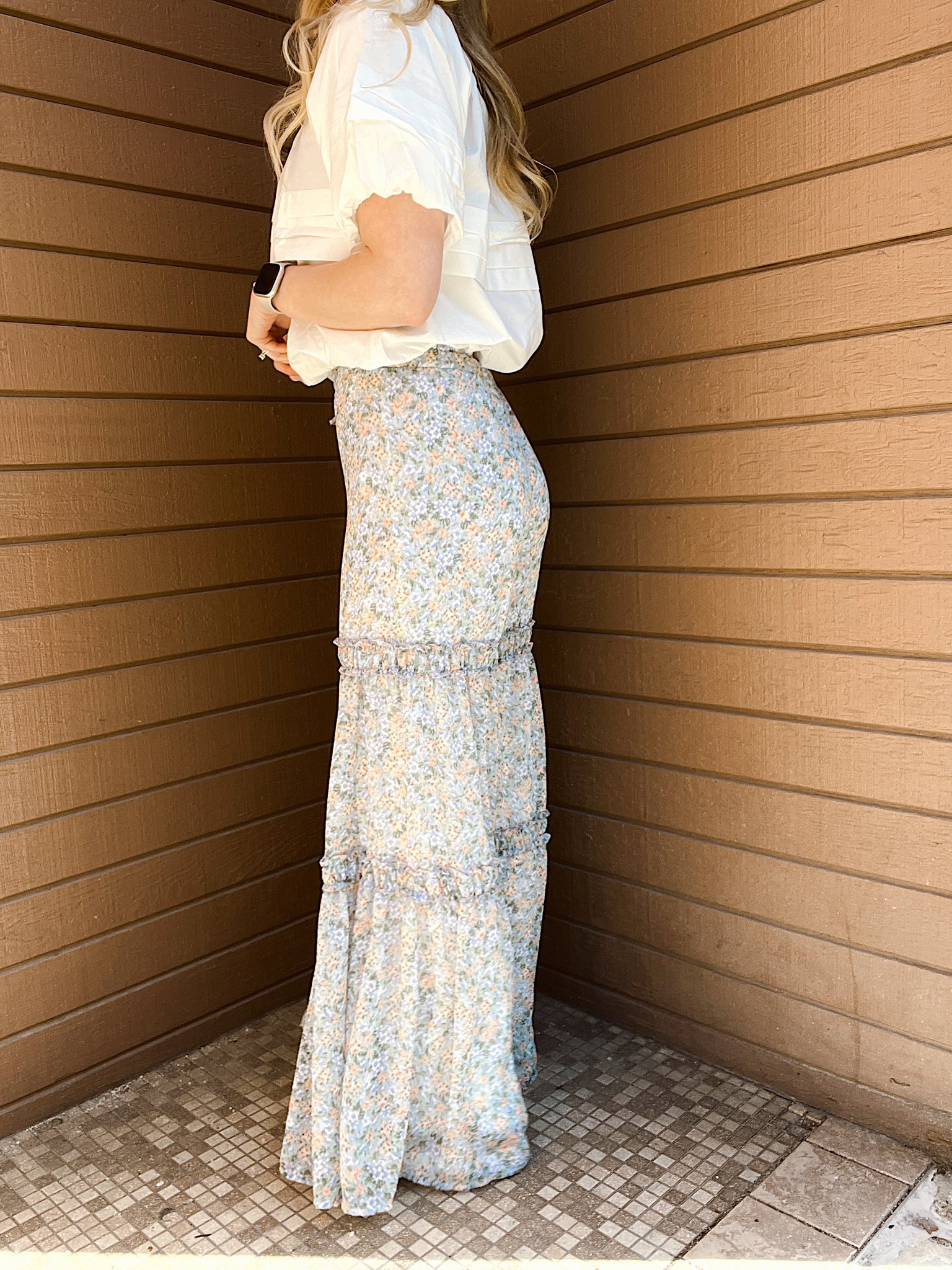 Soft Blooms Wide Leg Pants