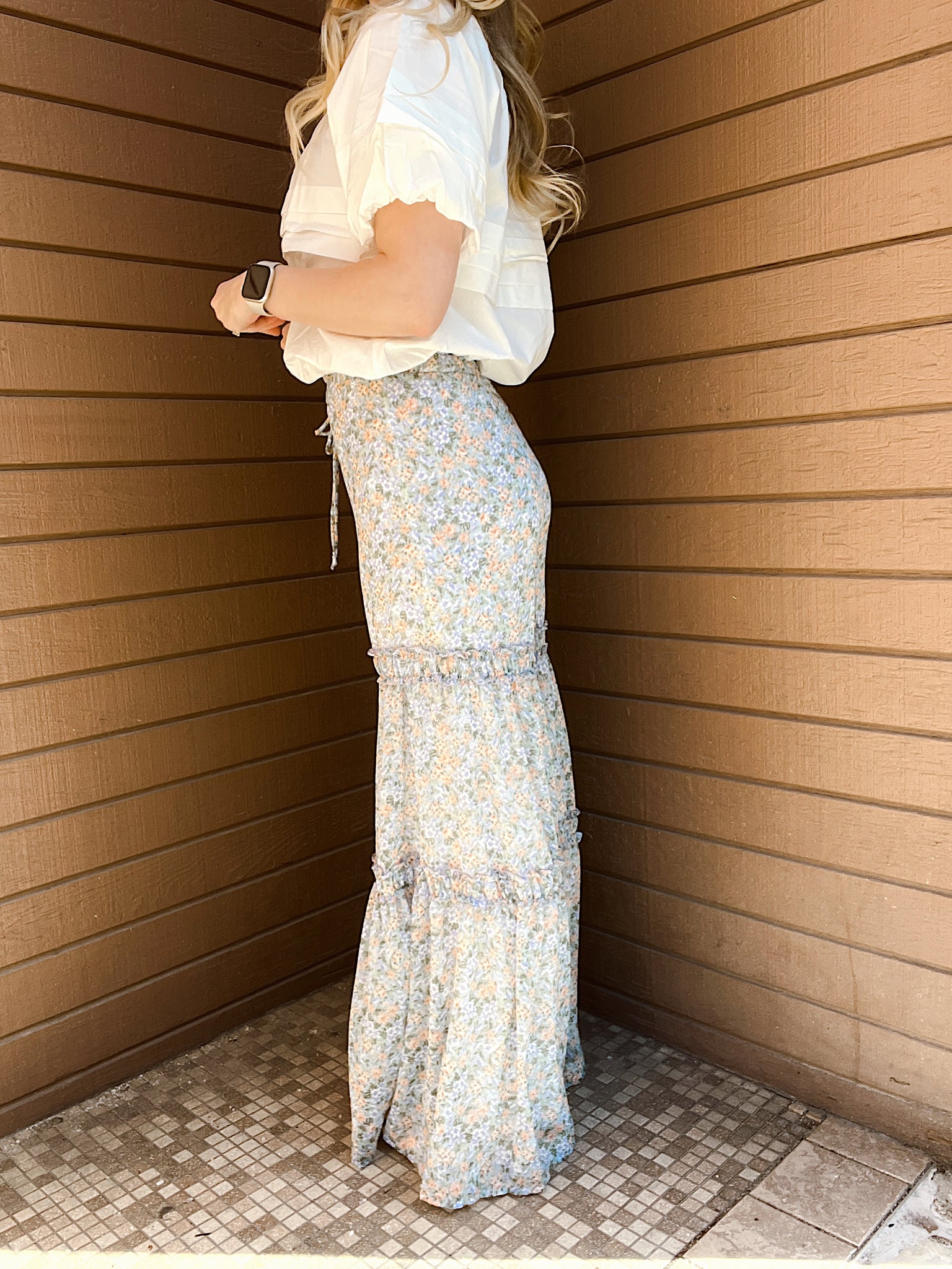 Soft Blooms Wide Leg Pants