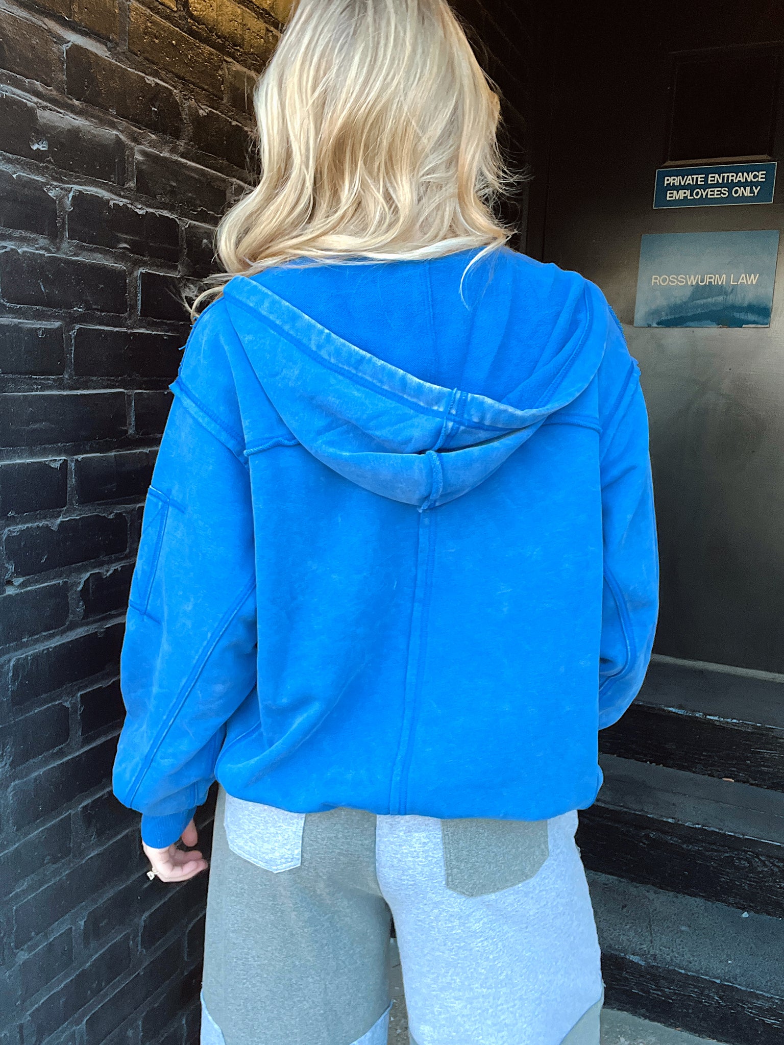 Ocean Breeze Blue Zip Up Hoodie
