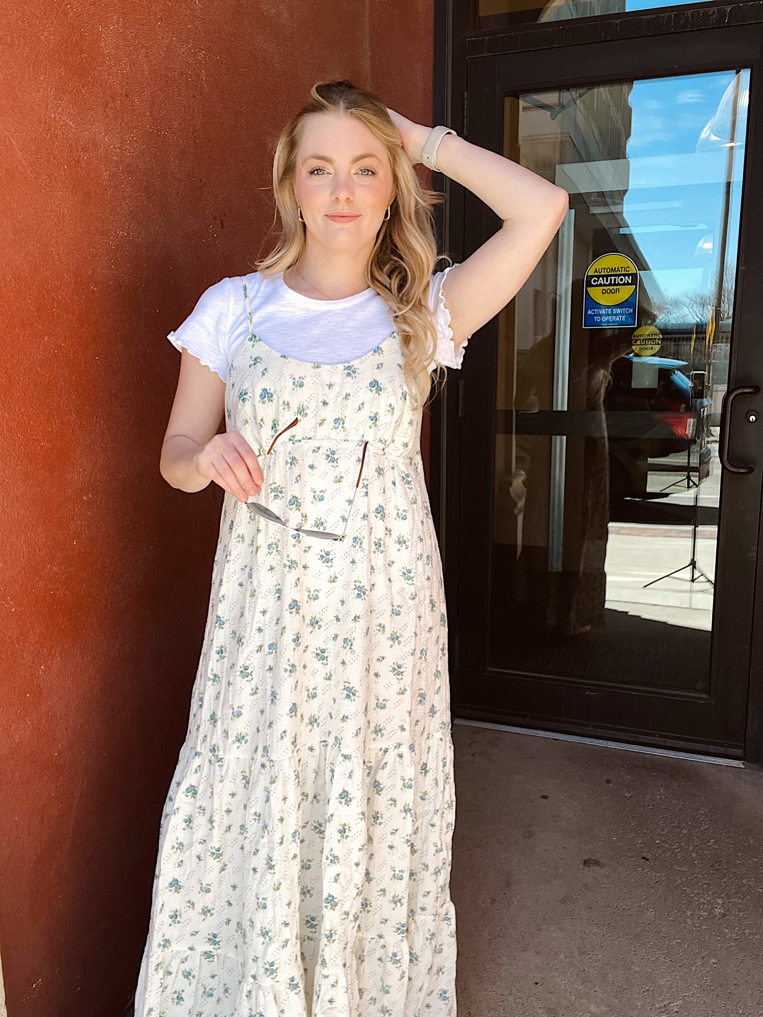 Spring Forward Ivory Floral Maxi Dress