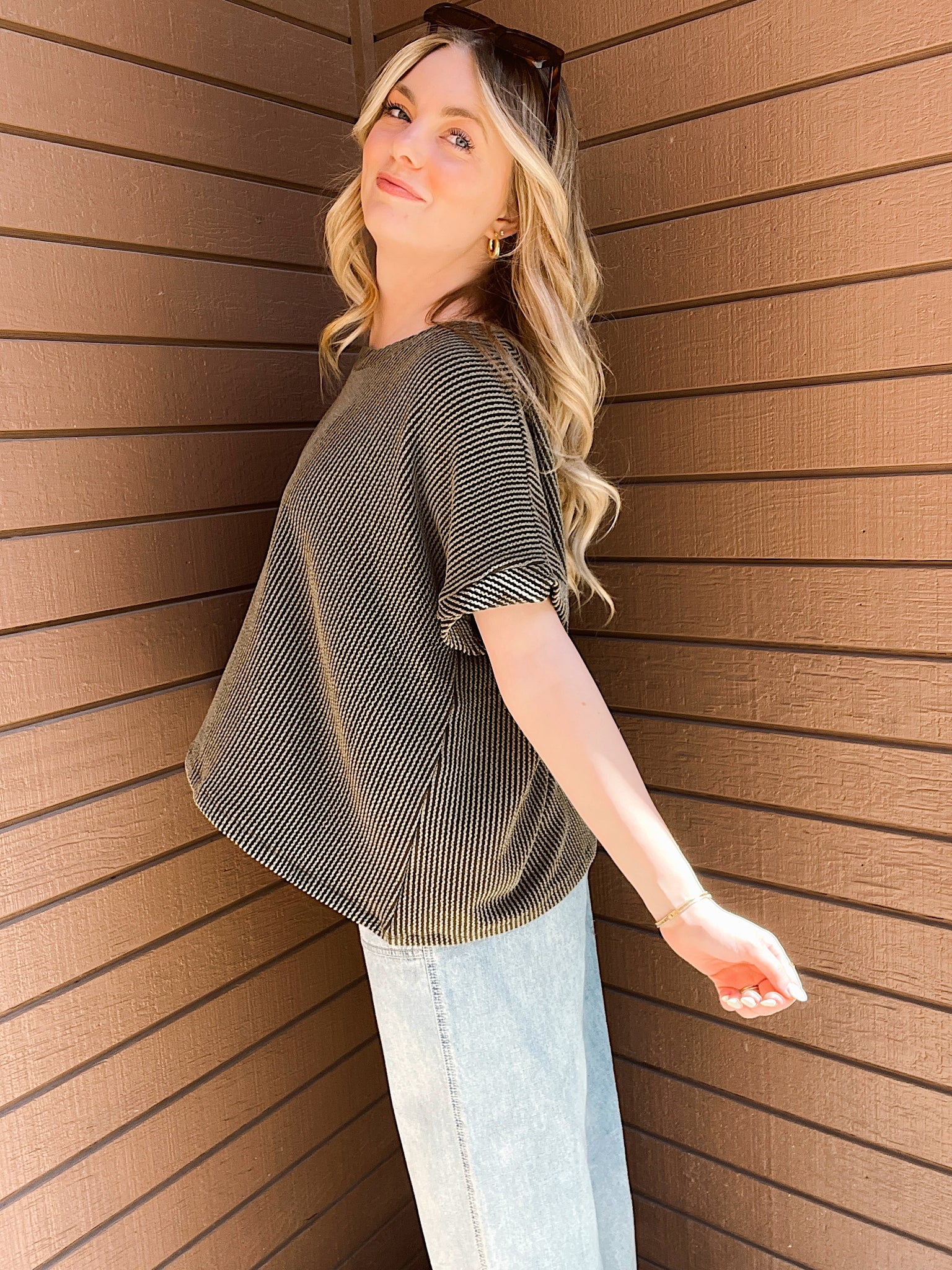 Gulf Coast Olive Ribbed Top