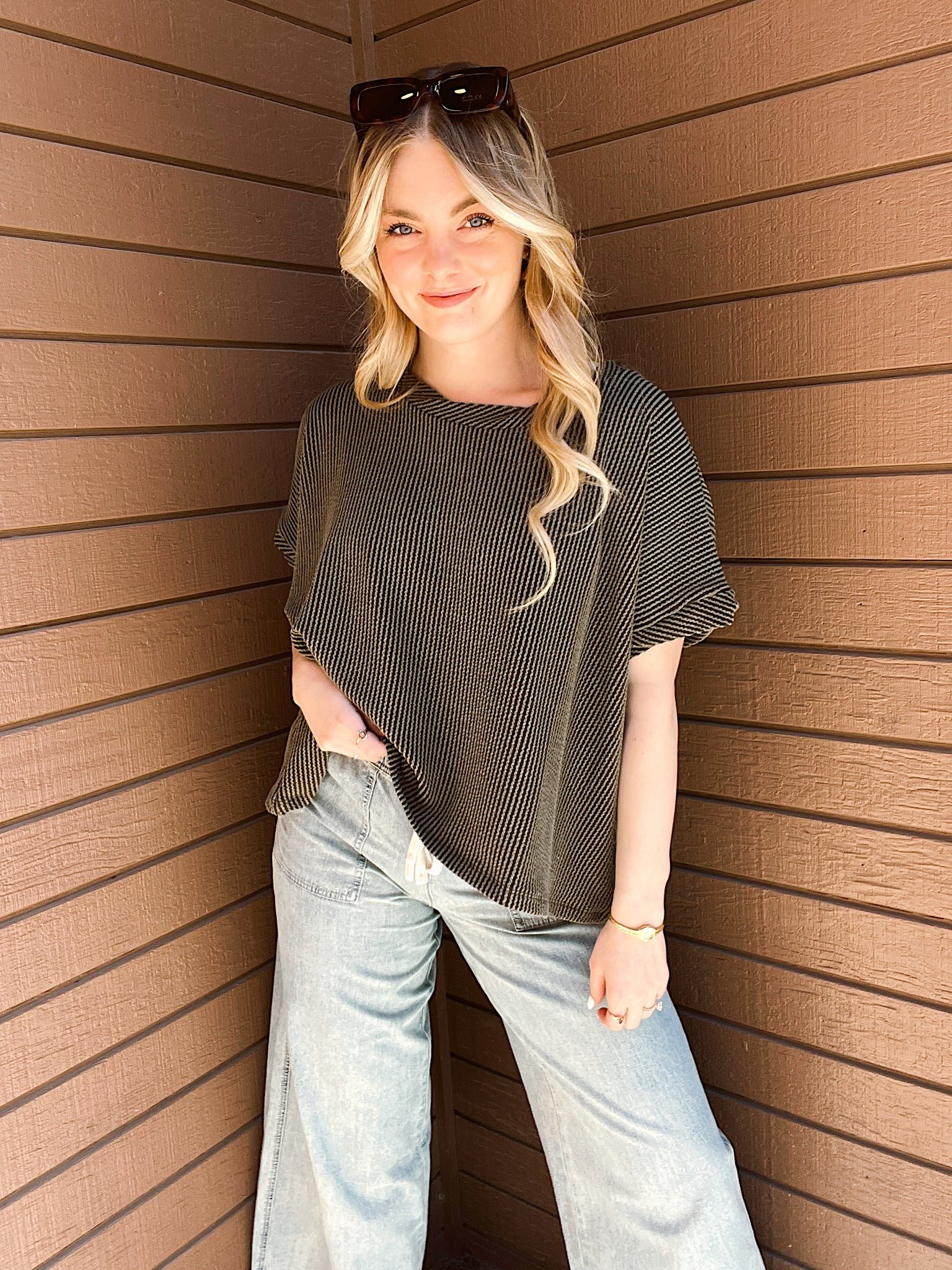 Gulf Coast Olive Ribbed Top