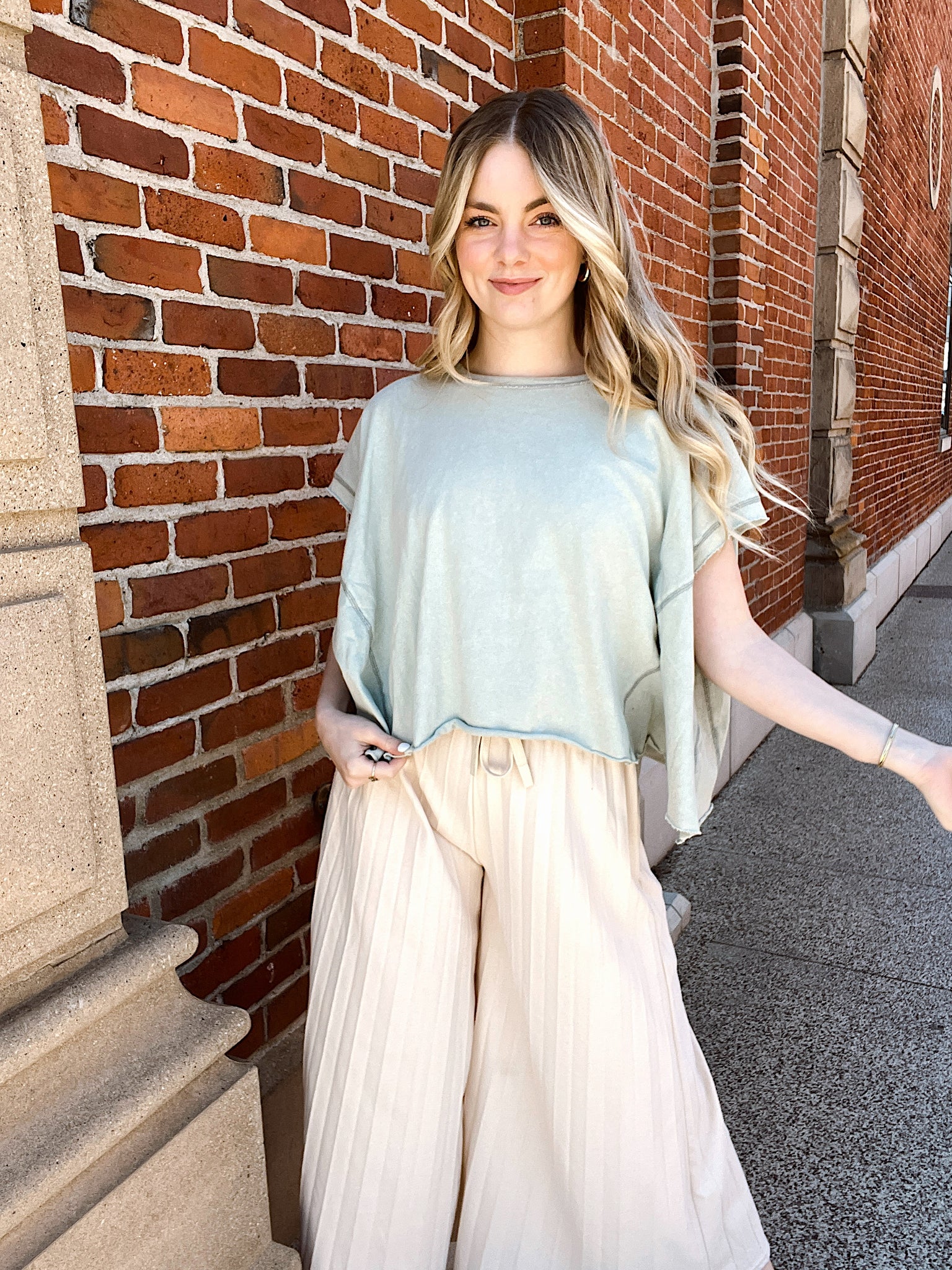 Crushin' Sage Mineral Washed Top