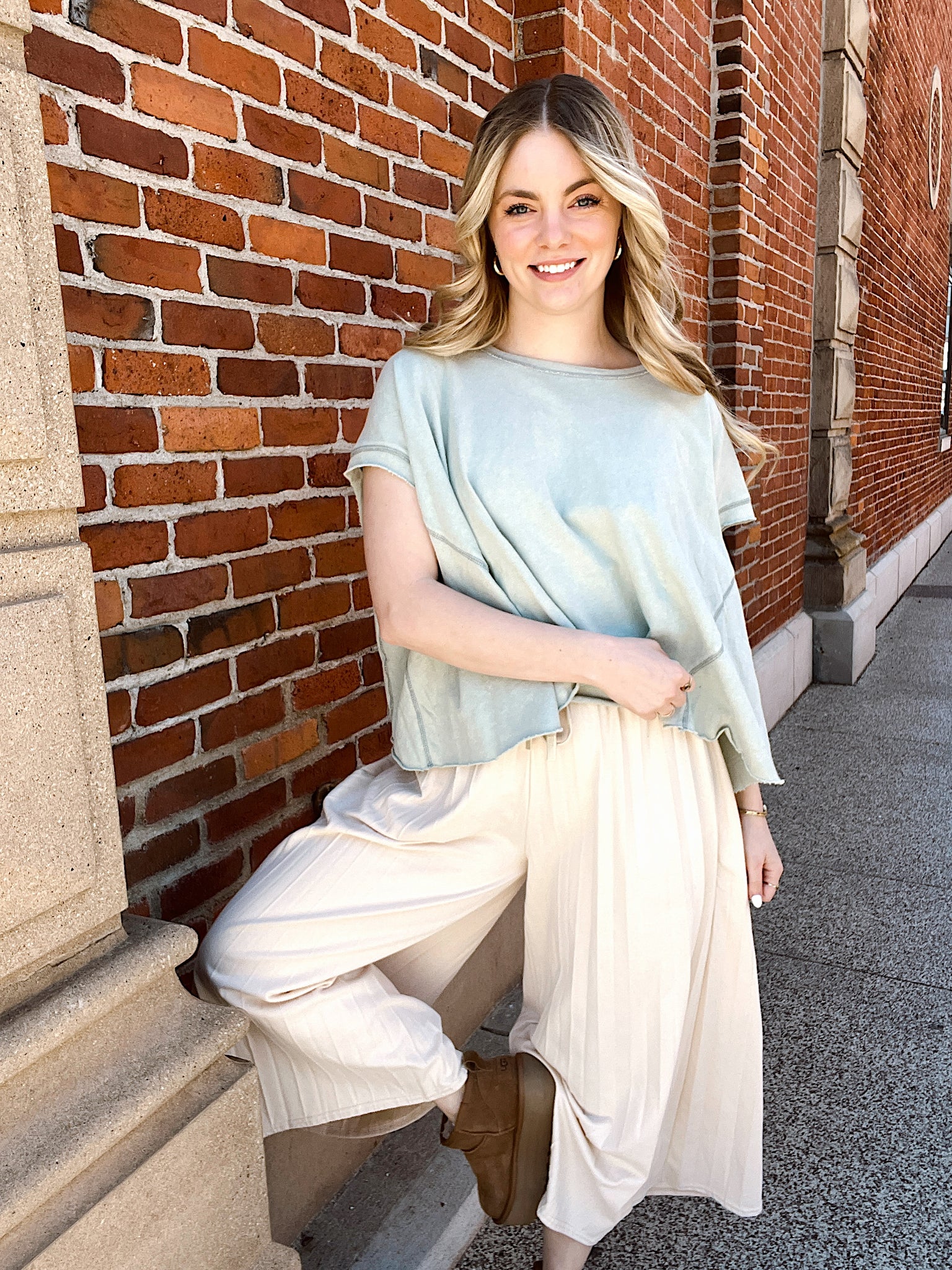 Crushin' Sage Mineral Washed Top