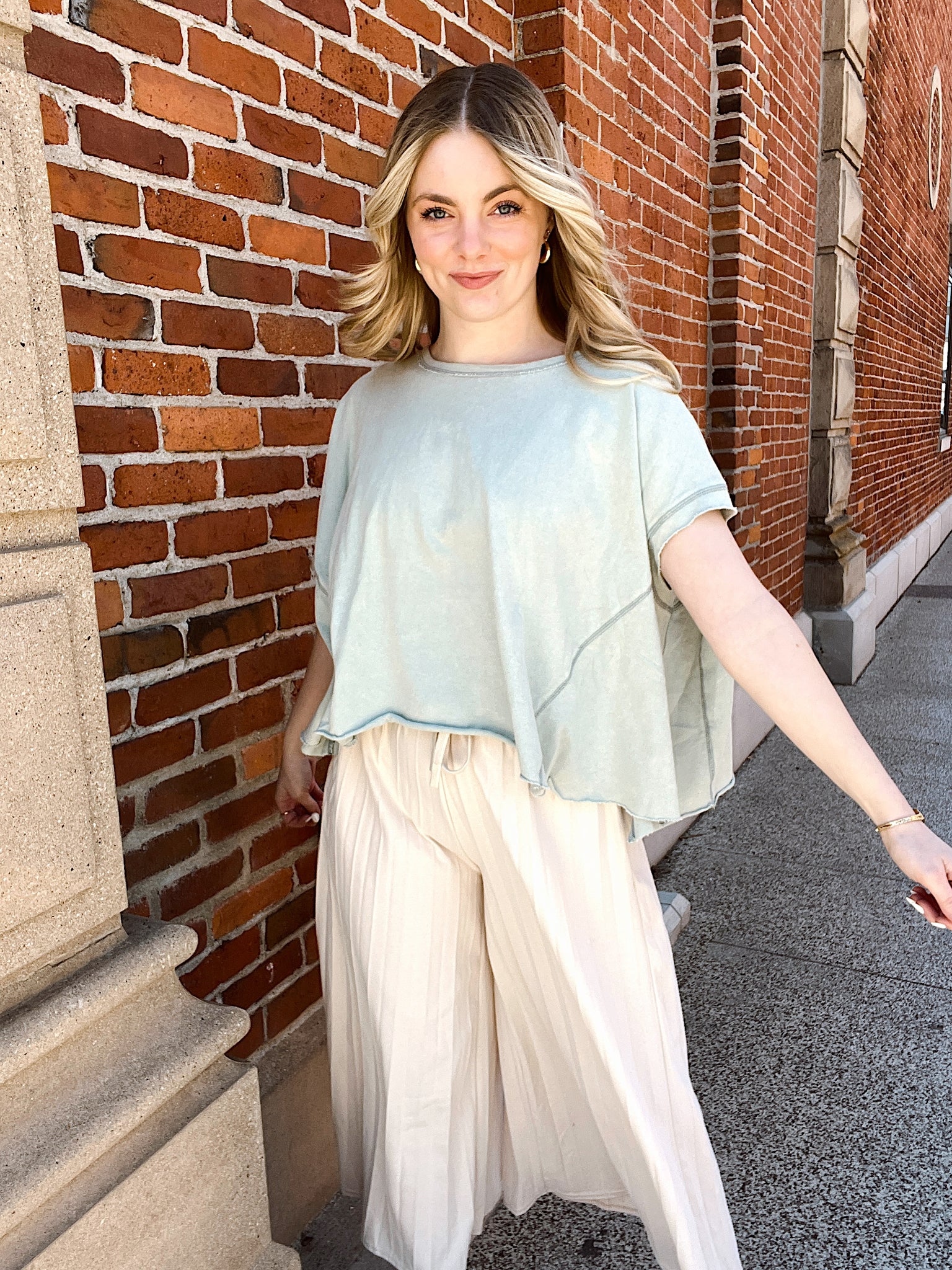 Crushin' Sage Mineral Washed Top