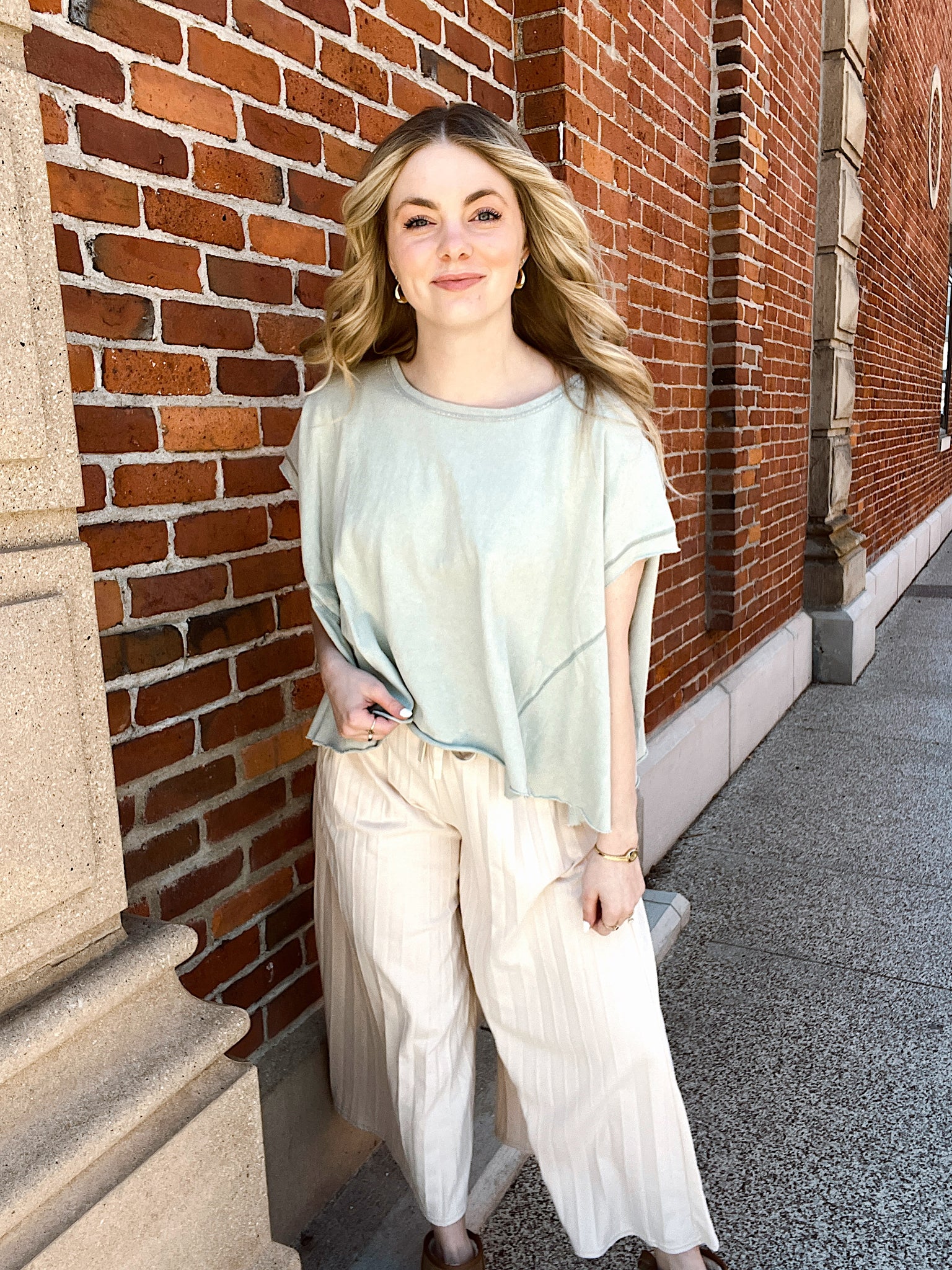 Crushin' Sage Mineral Washed Top
