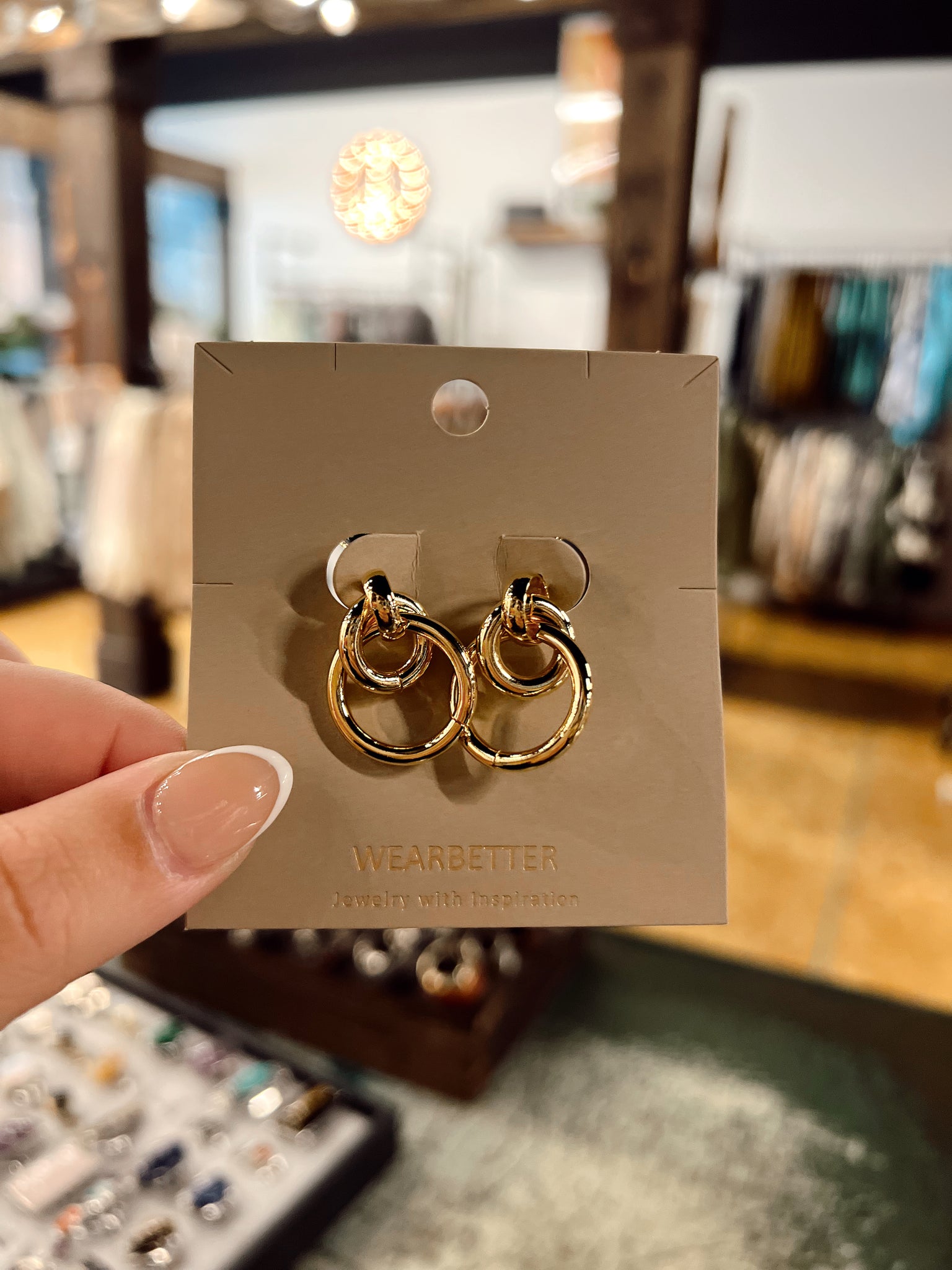 Gold Link Hoop Earrings