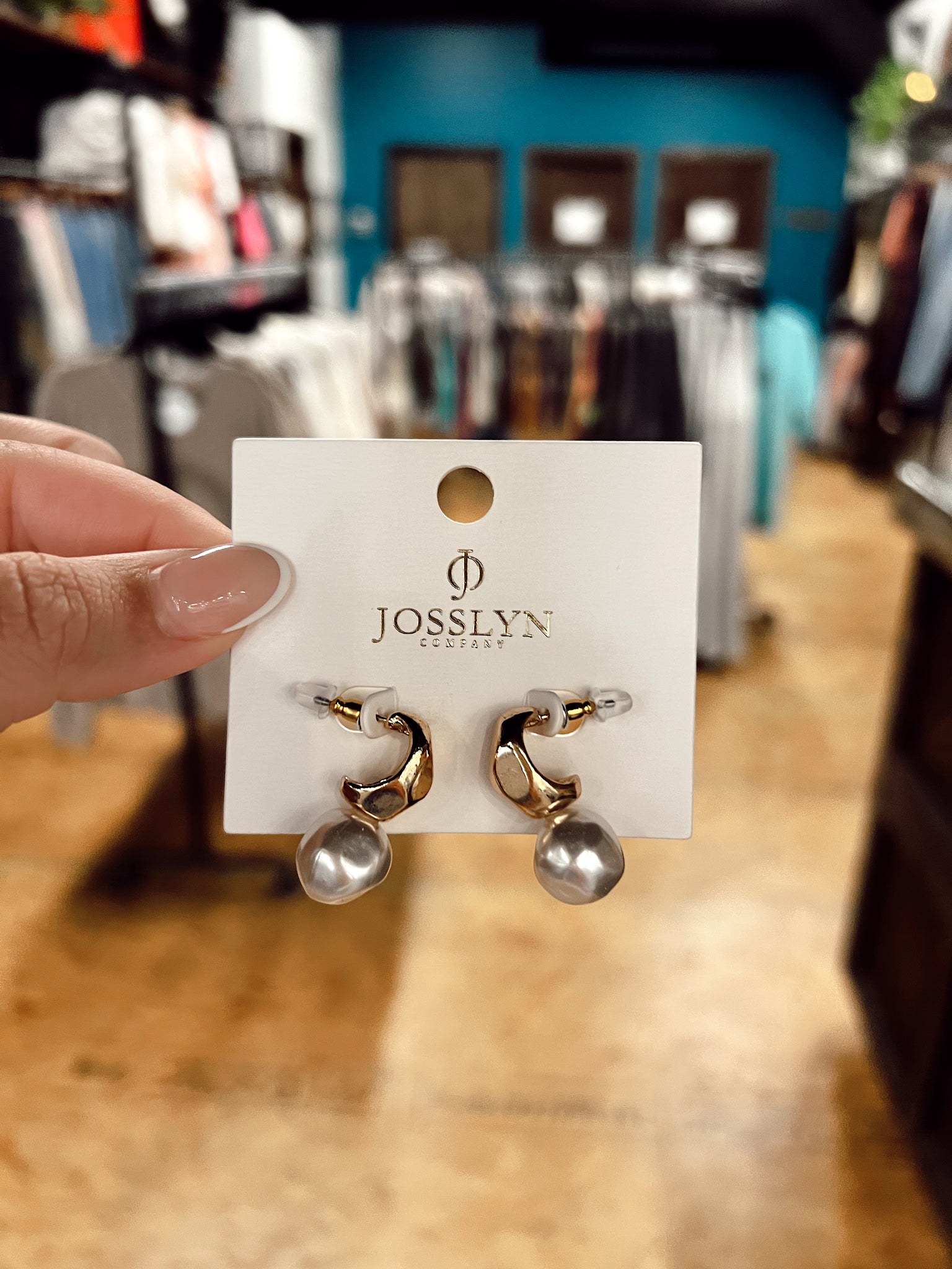 Pearl Drop Gold Earrings