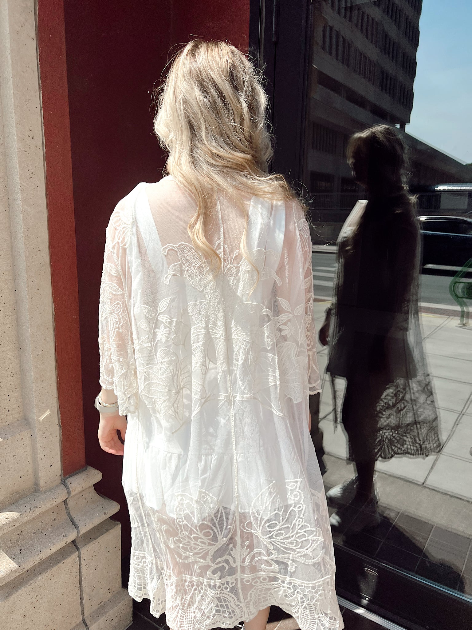 FINAL SALE- Wildflowers & Wine Ivory Lace Kimono
