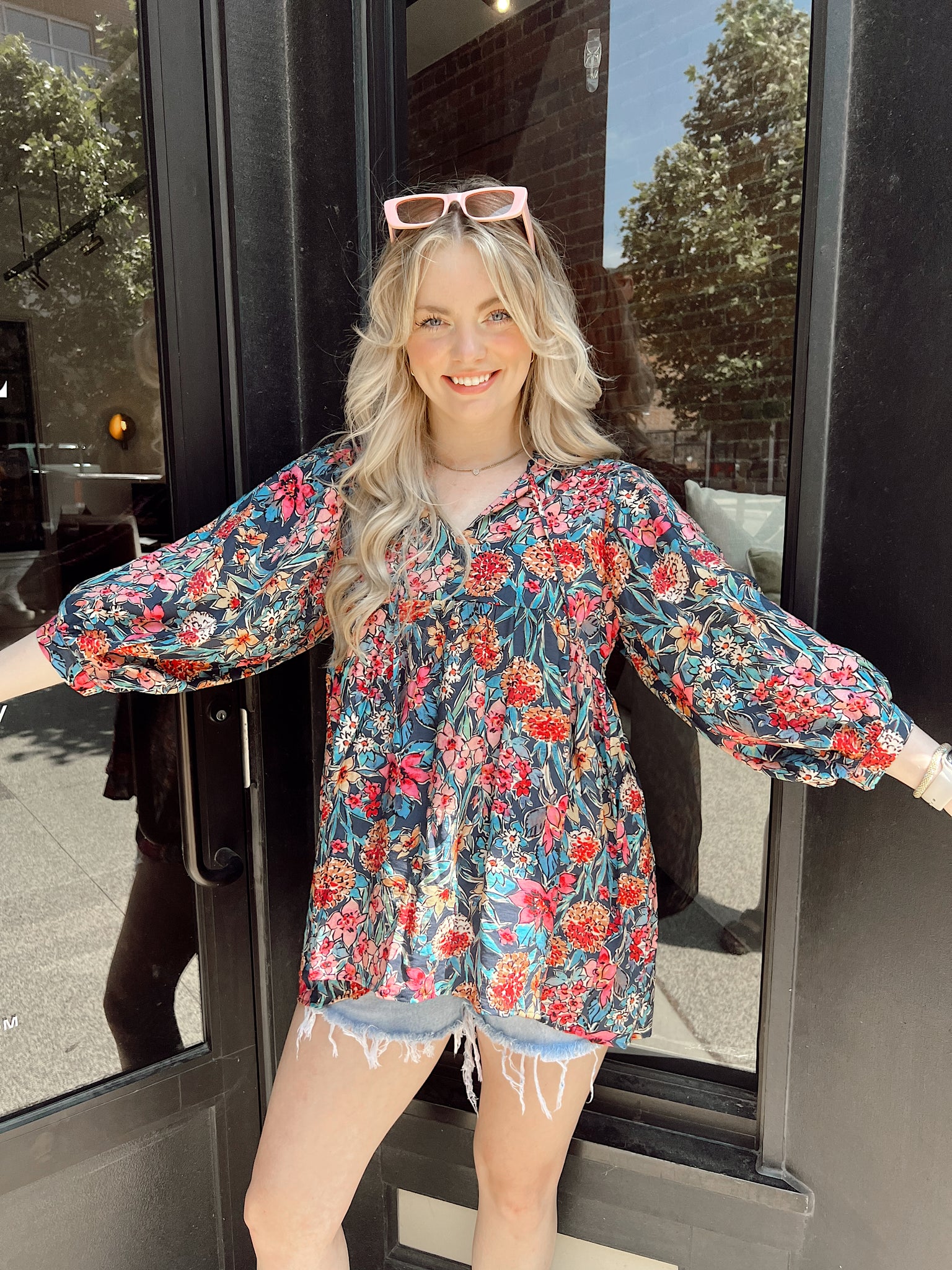 Andrea Indigo Floral Tunic