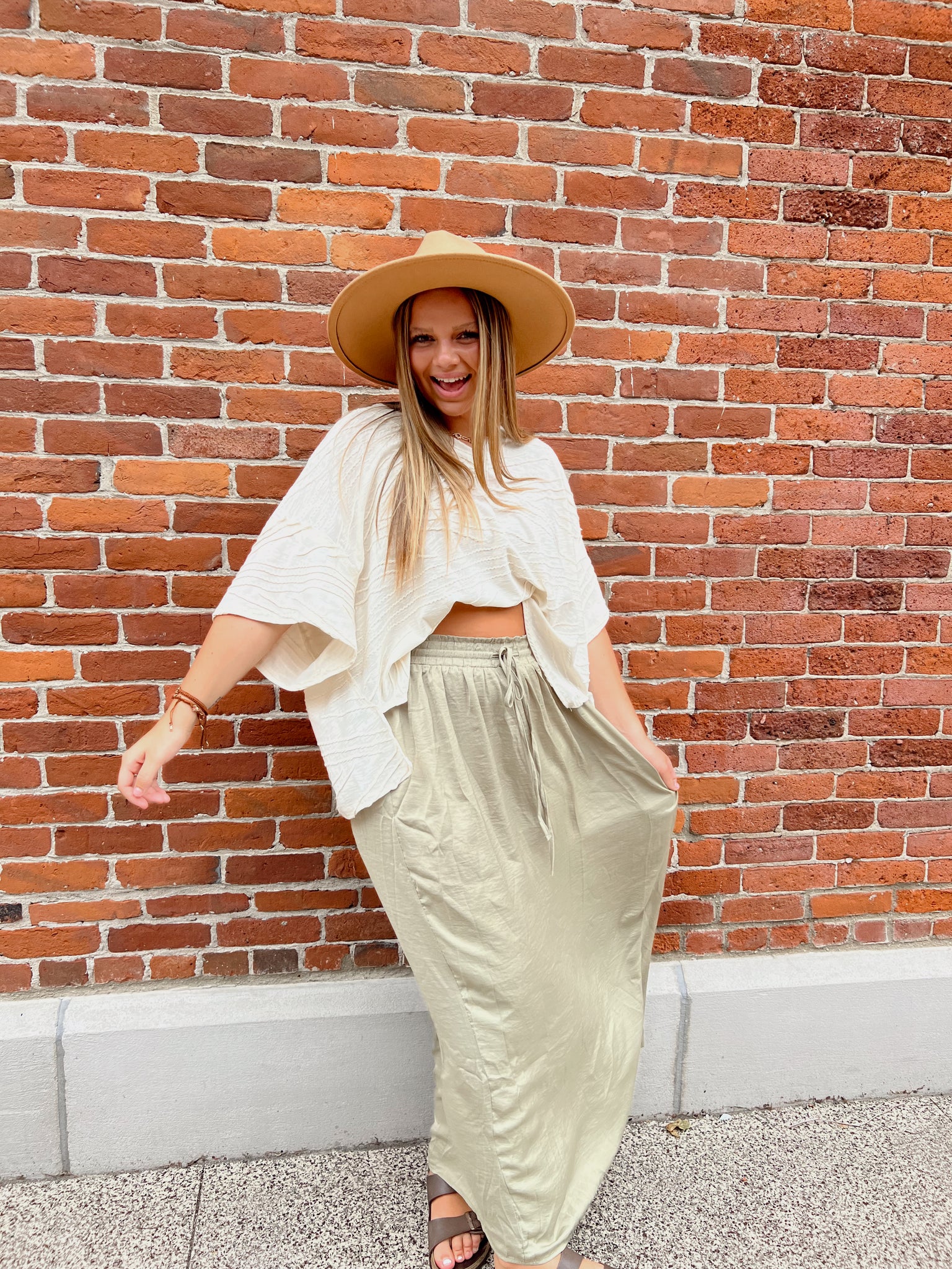 Easy Does It Sage Maxi Skirt