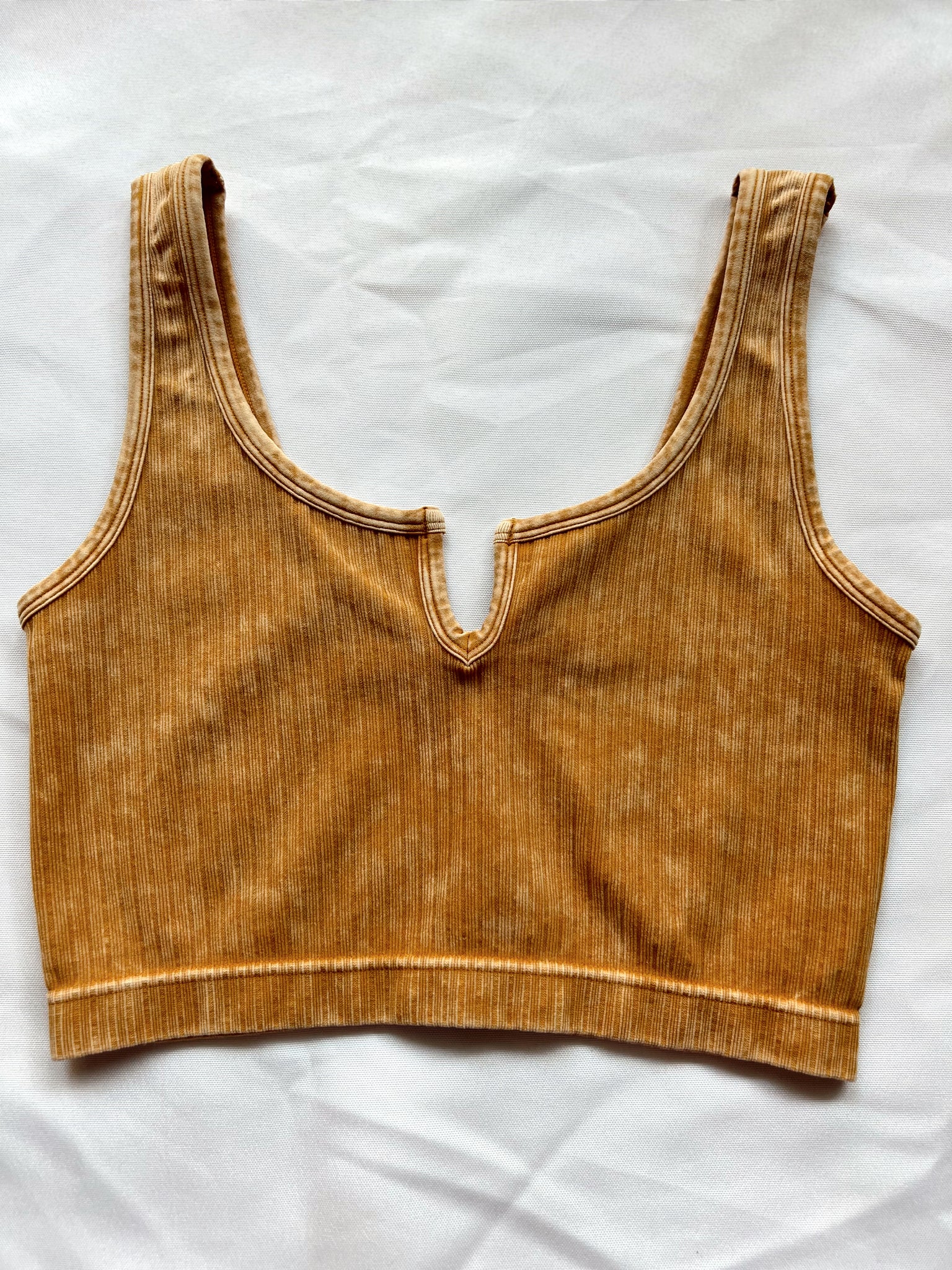 Real One Golden Mustard Ribbed Tank