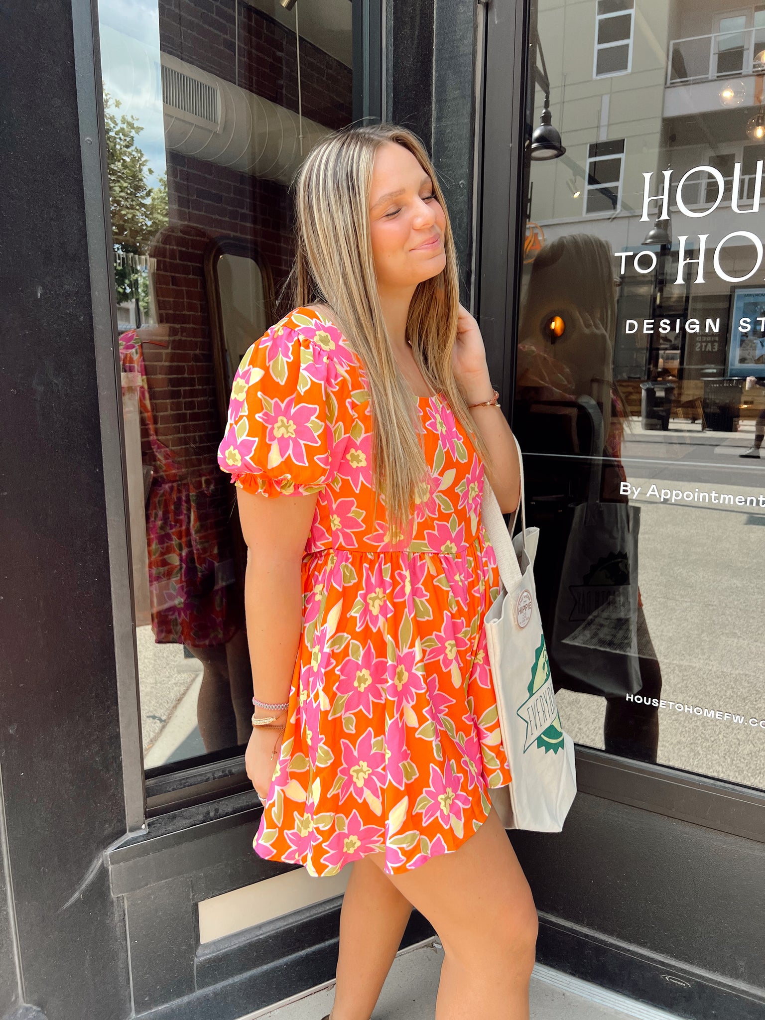 Neon Nights Orange Floral Romper