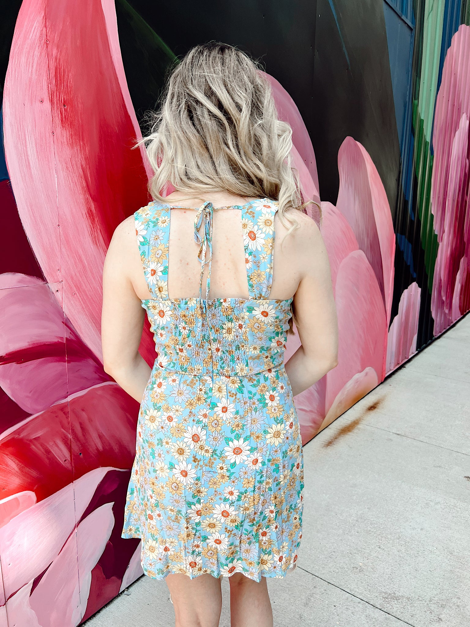 FINAL SALE- Homecoming Floral Sky Mini Dress