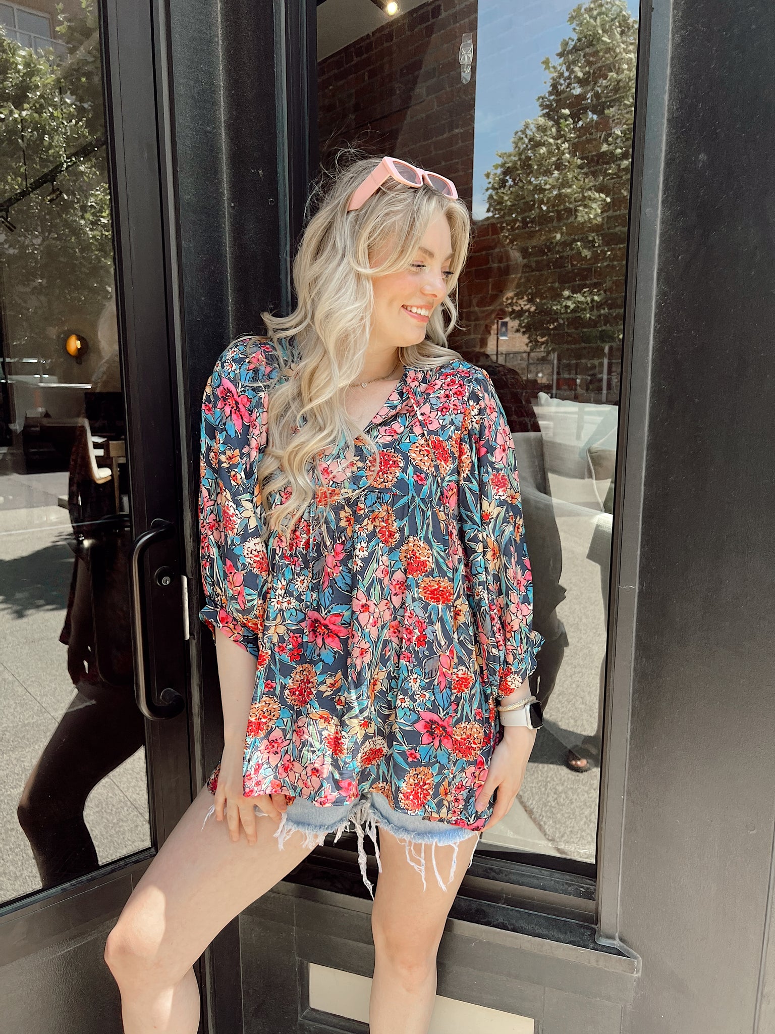 Andrea Indigo Floral Tunic