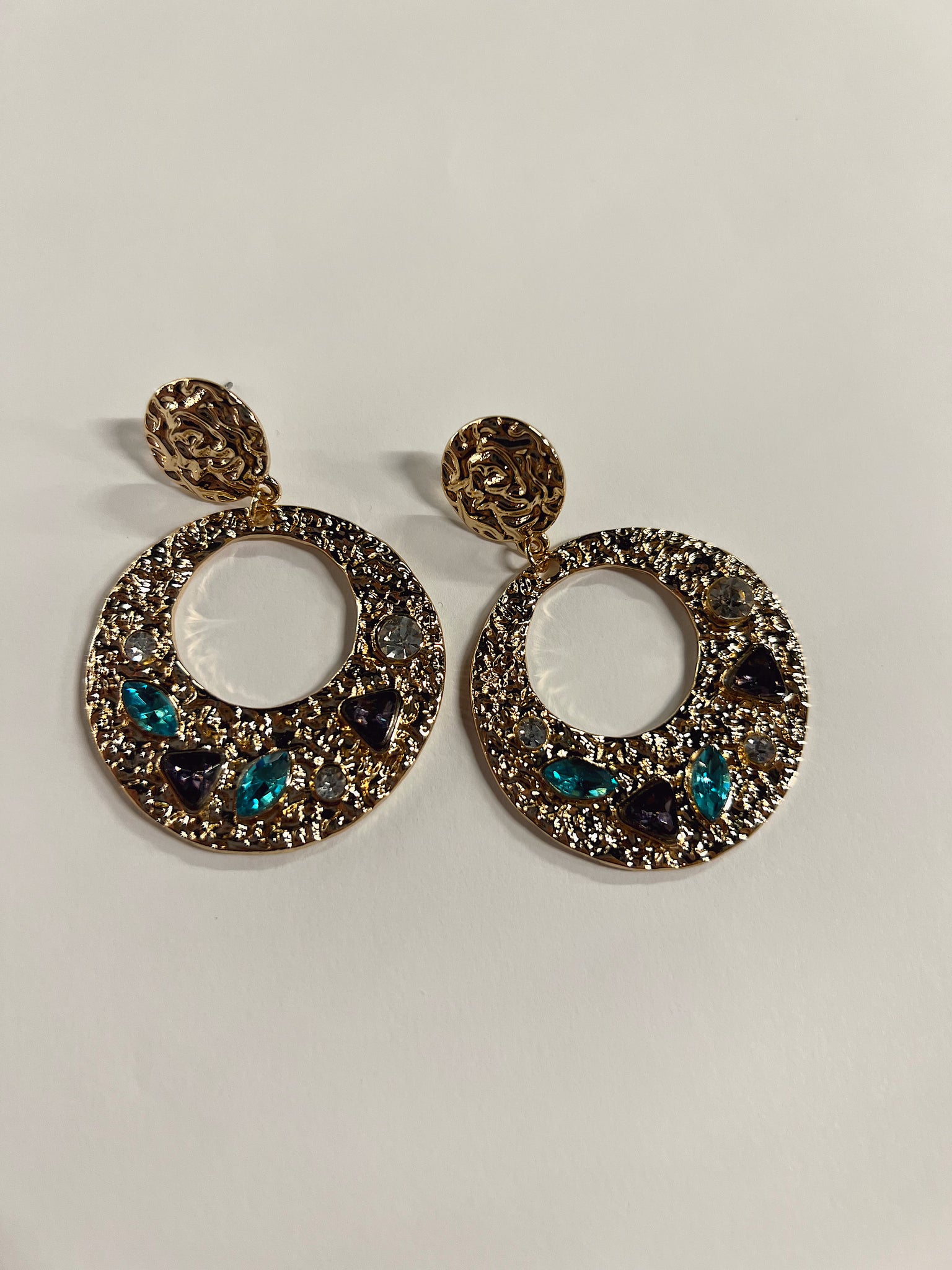 Gold Rhinestone Drop Earrings
