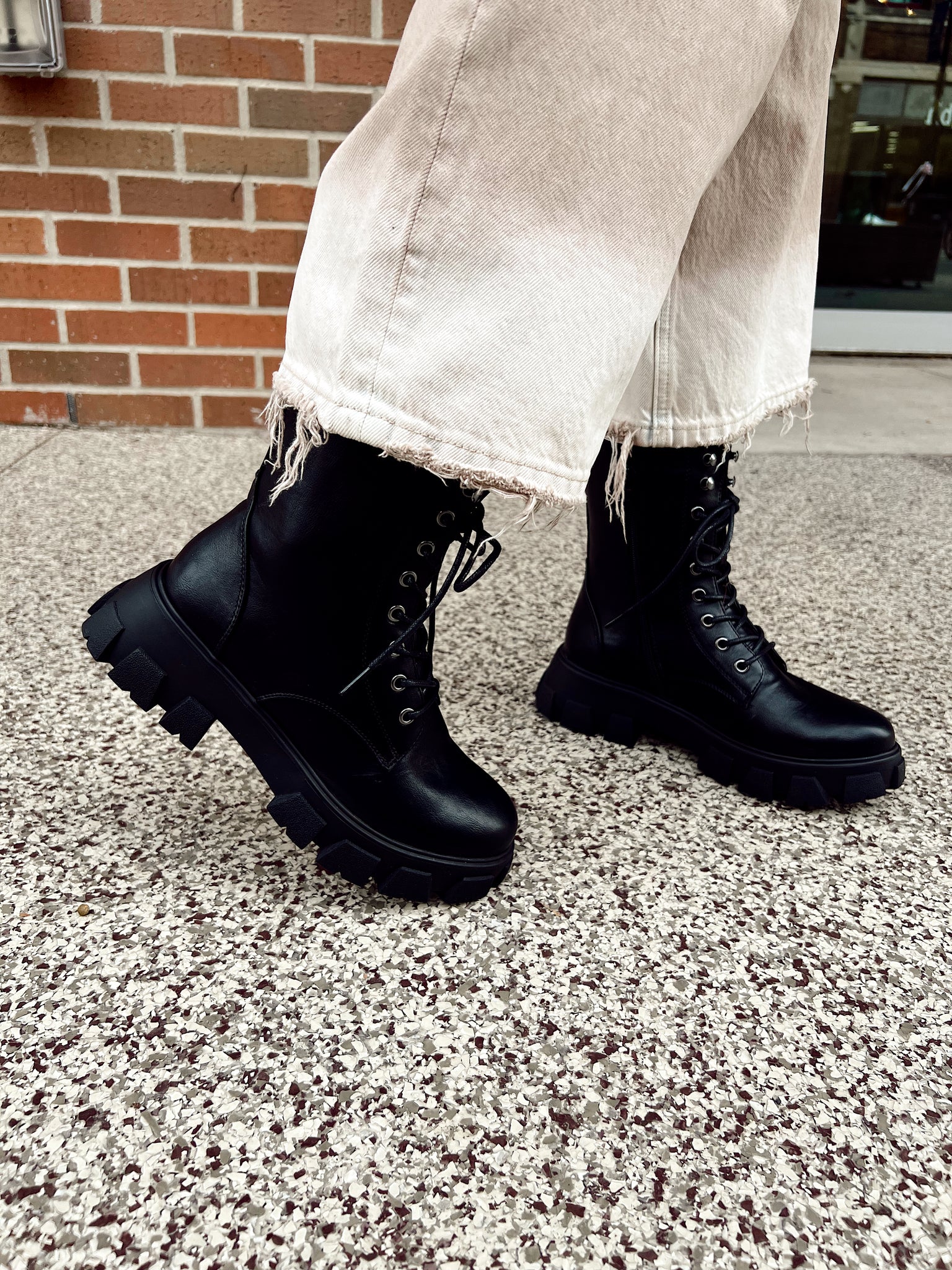 Lori Black Combat Boots